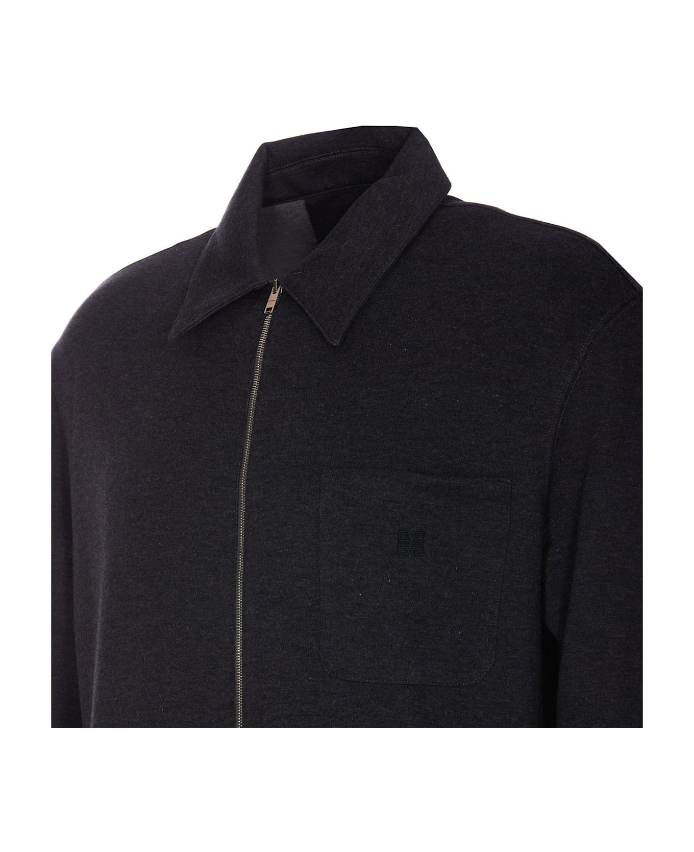 Givenchy Zip-up Long-sleeved Shirt - Grey