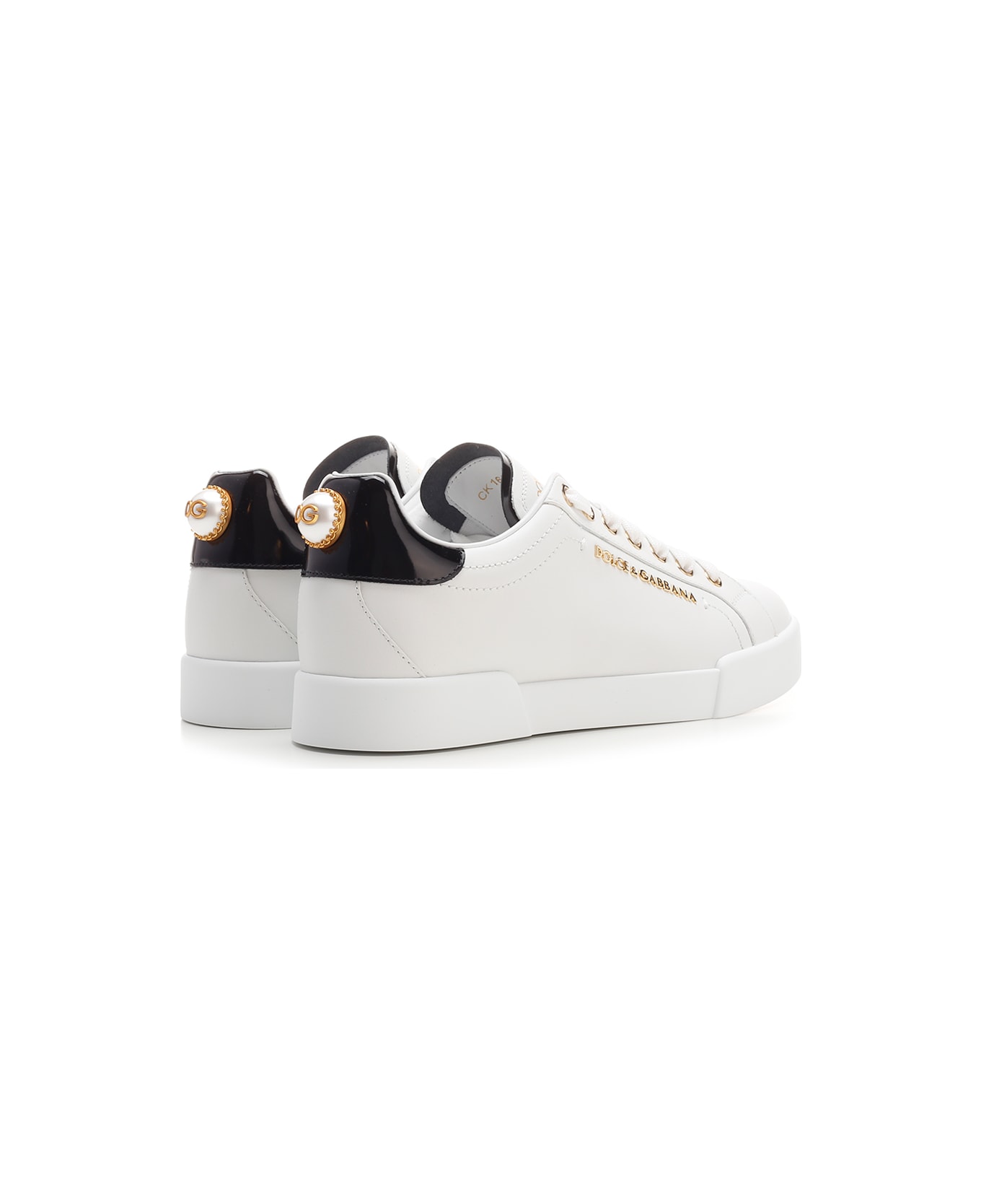 Dolce & Gabbana Embellished Sneakers - BIANCO/ORO