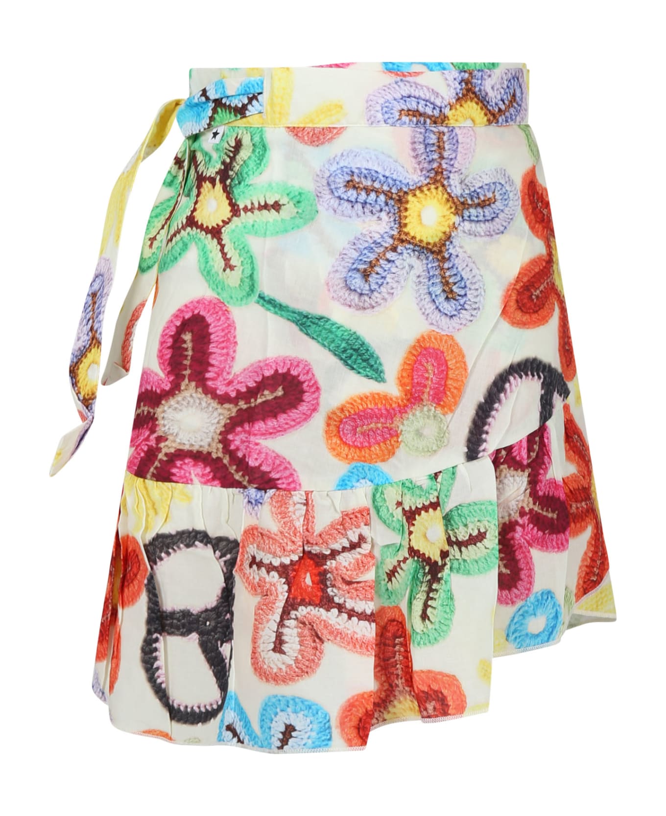 Molo Yellow Swimsuit Cover-up For Girl With Flowers Print - Multicolor ボトムス