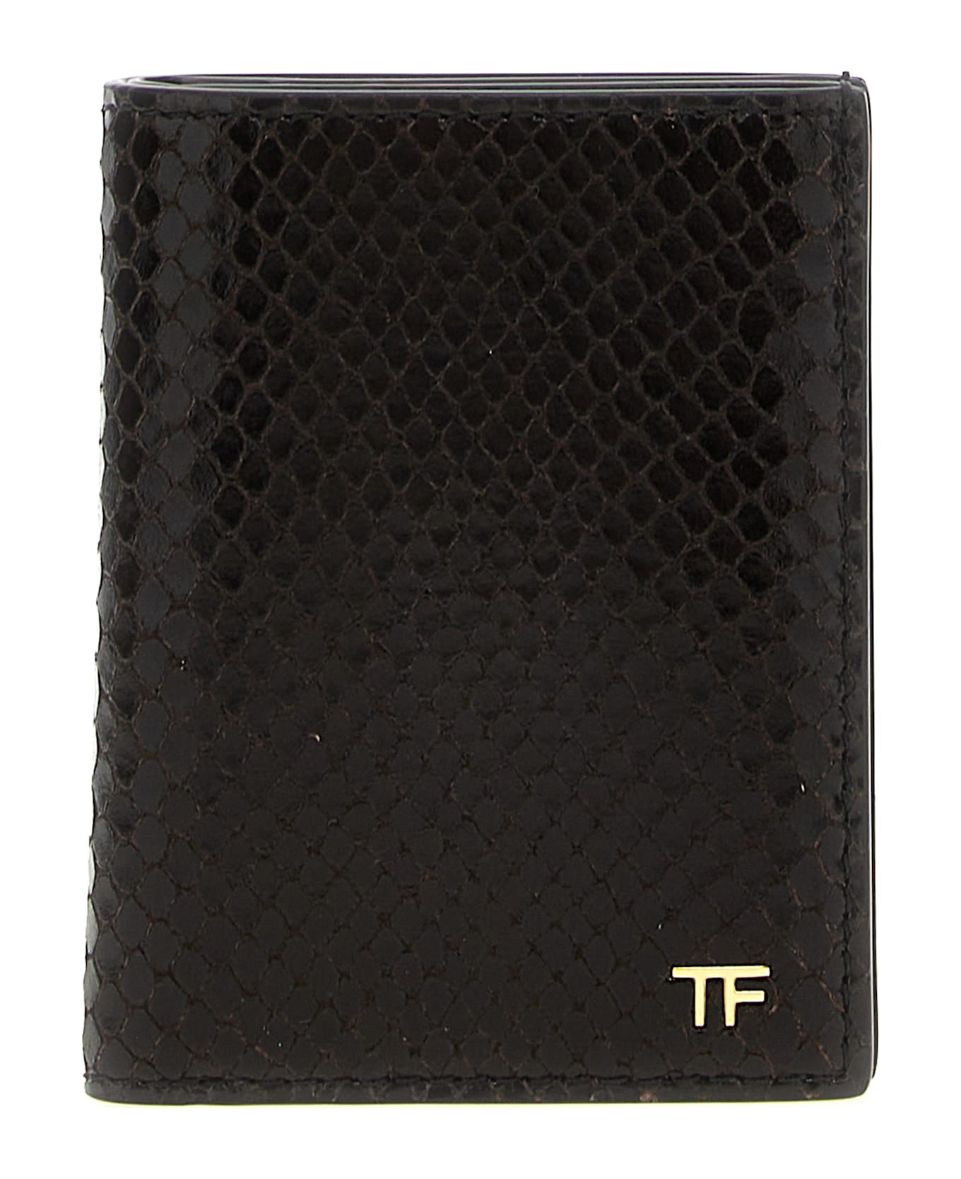 Tom Ford Snake Print Card Holder - Brown
