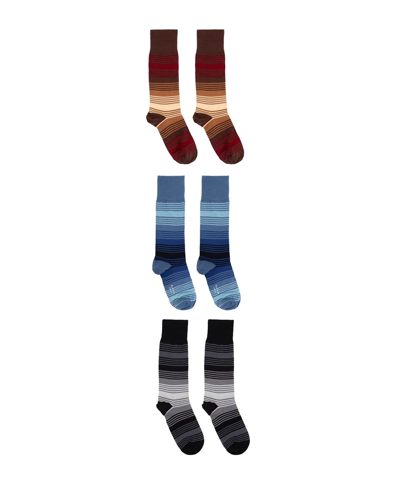 Paul Smith Three Pack Of Cotton Socks - MULTICOLOUR