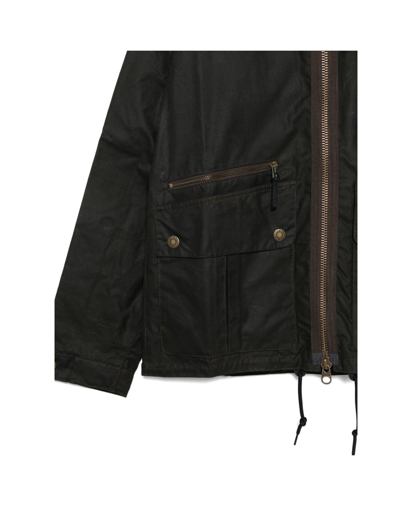 Barbour Hooded Jacket With Flap Pockets - Blue