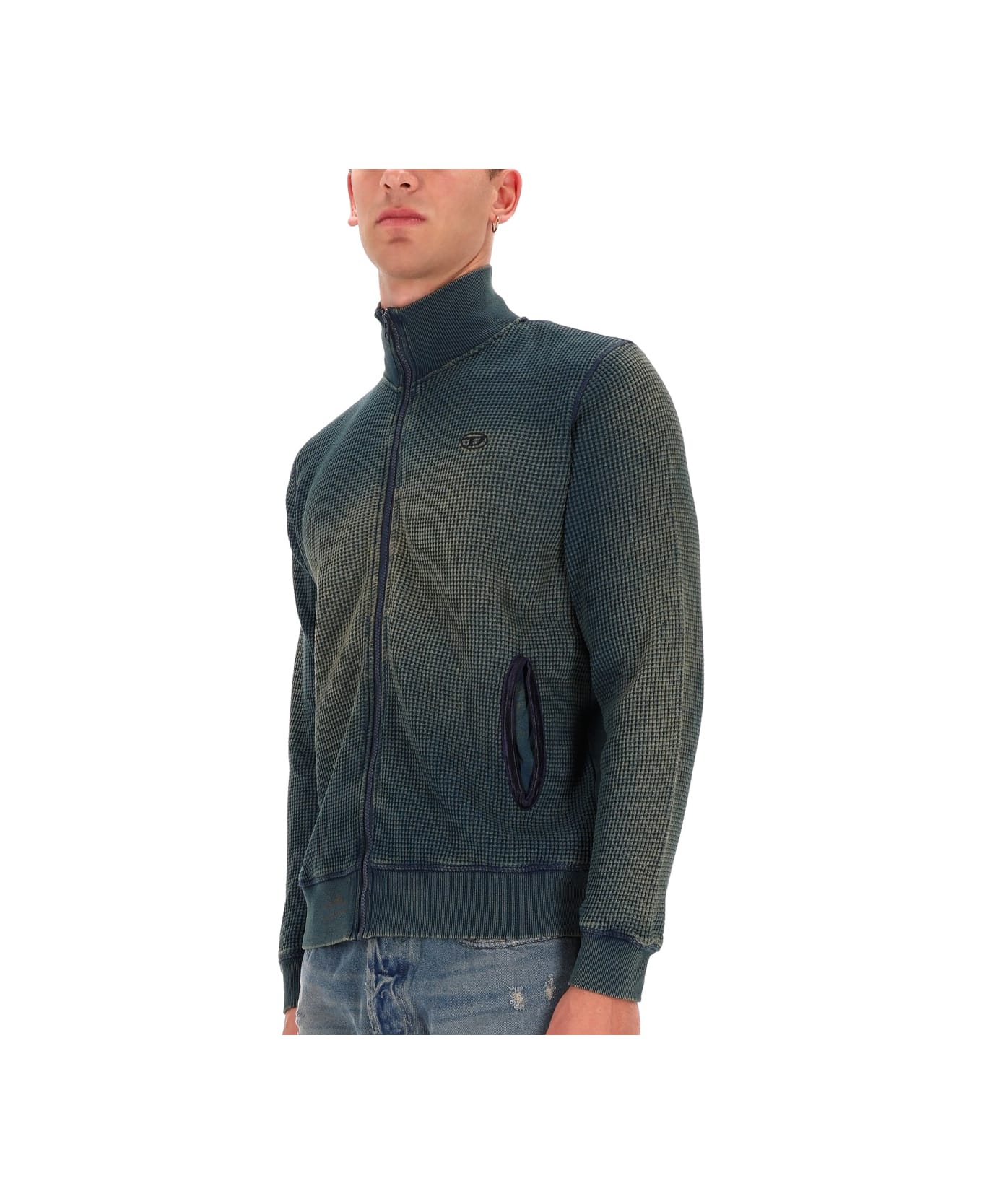 Diesel Zip Sweatshirt. - BLUE