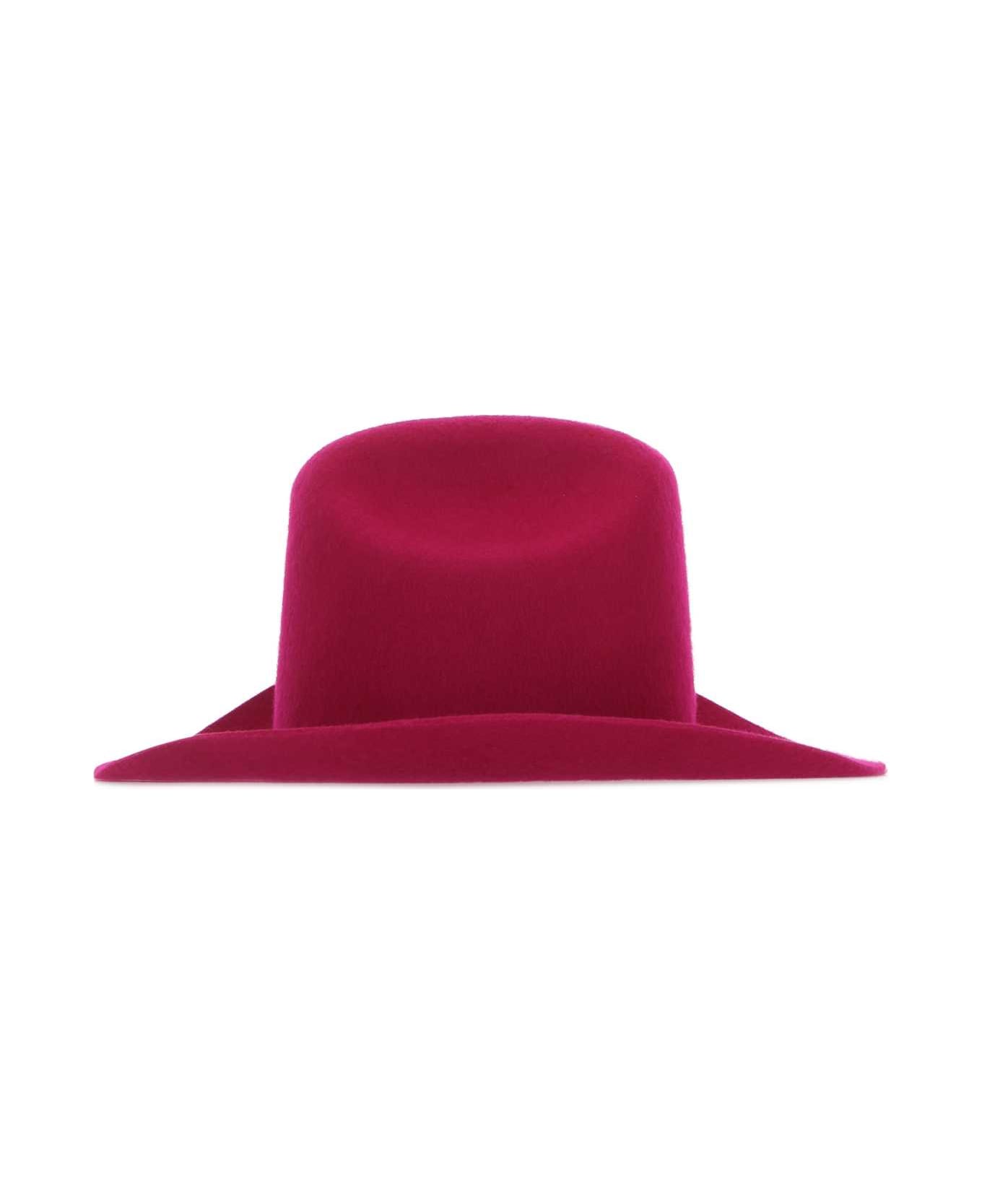 Ruslan Baginskiy Tyrian Purple Felt Hat - PINK