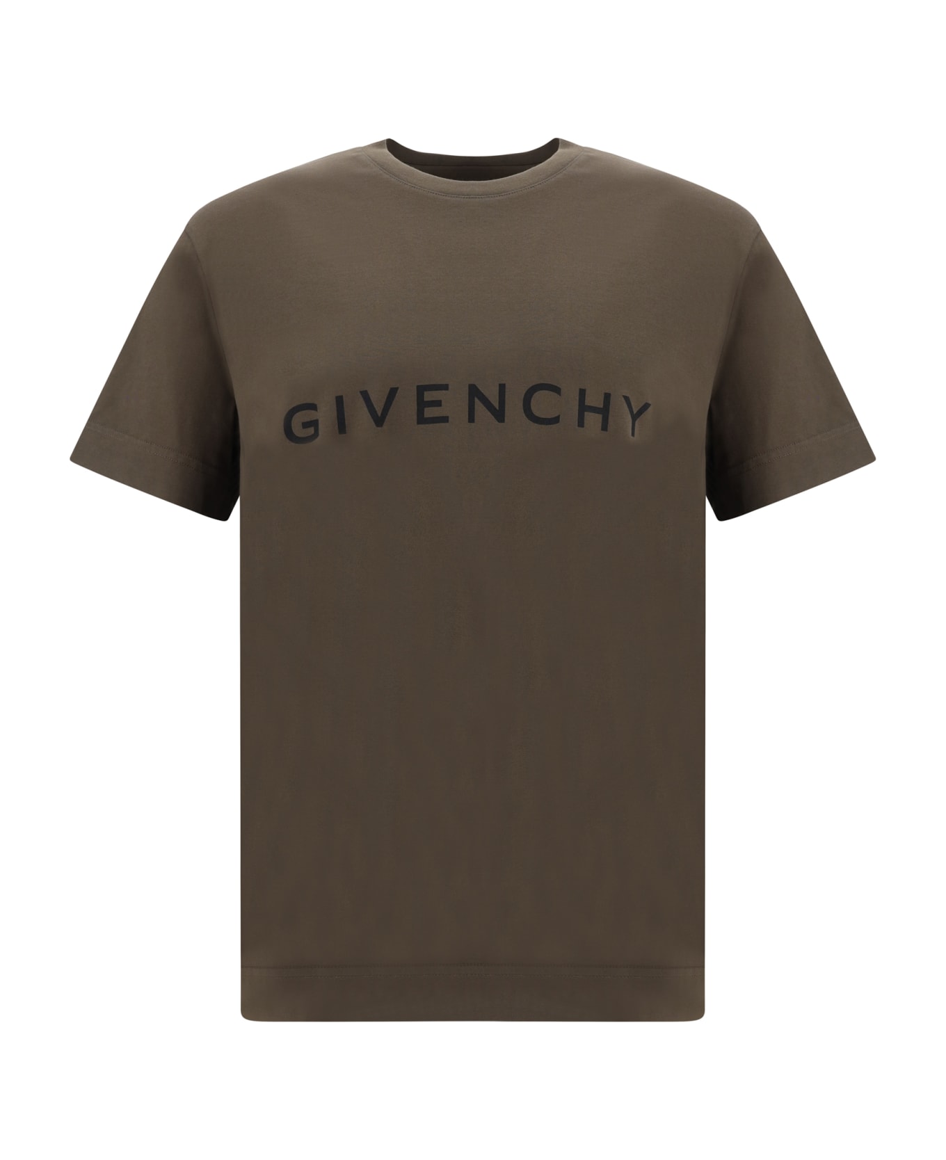Givenchy T-shirt With Contrasting Lettering In Cotton Man - Khaki