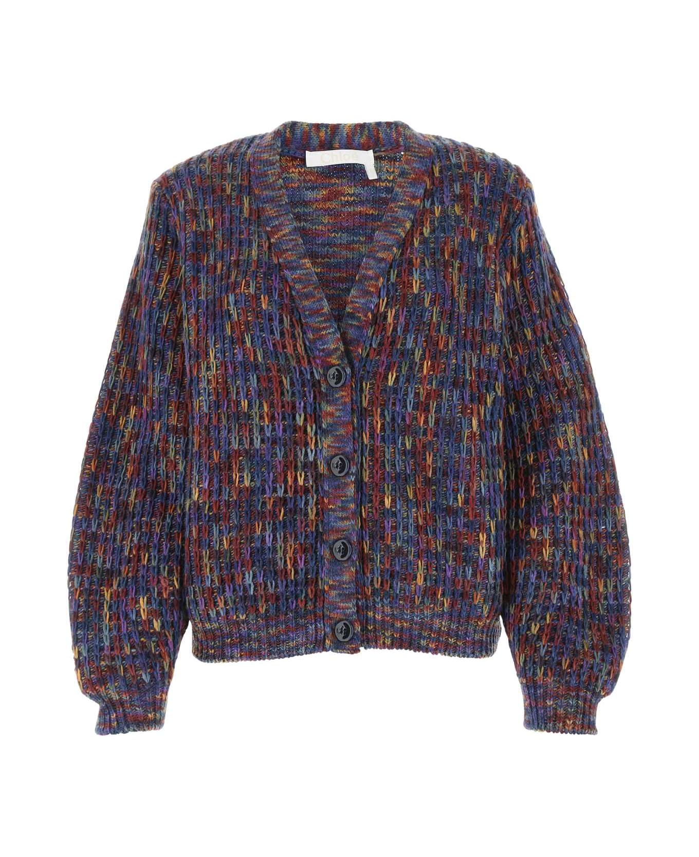 Chloé Multicolor Wool Blend Cardigan - 9CC