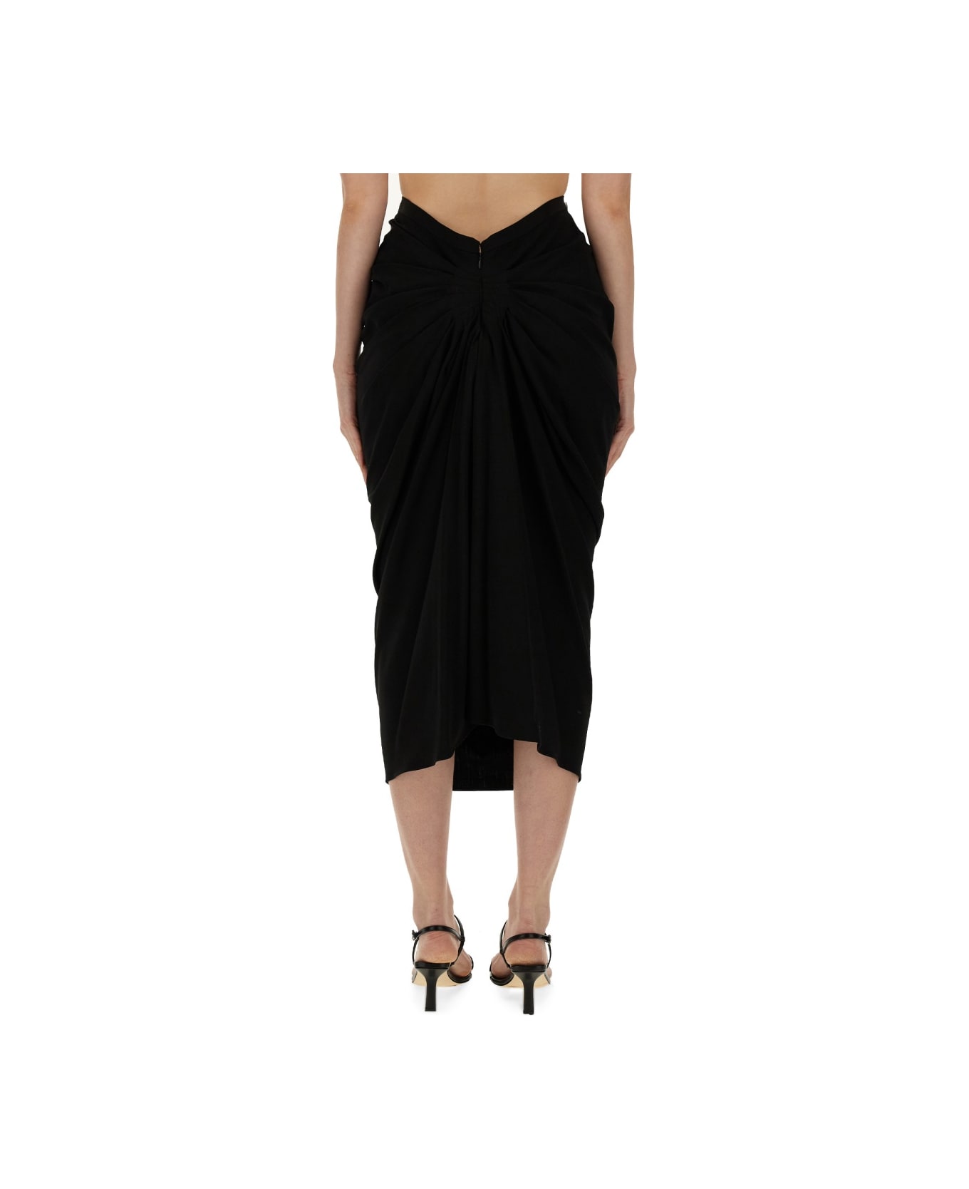 Dries Van Noten Skirt With Drape - BLACK スカート