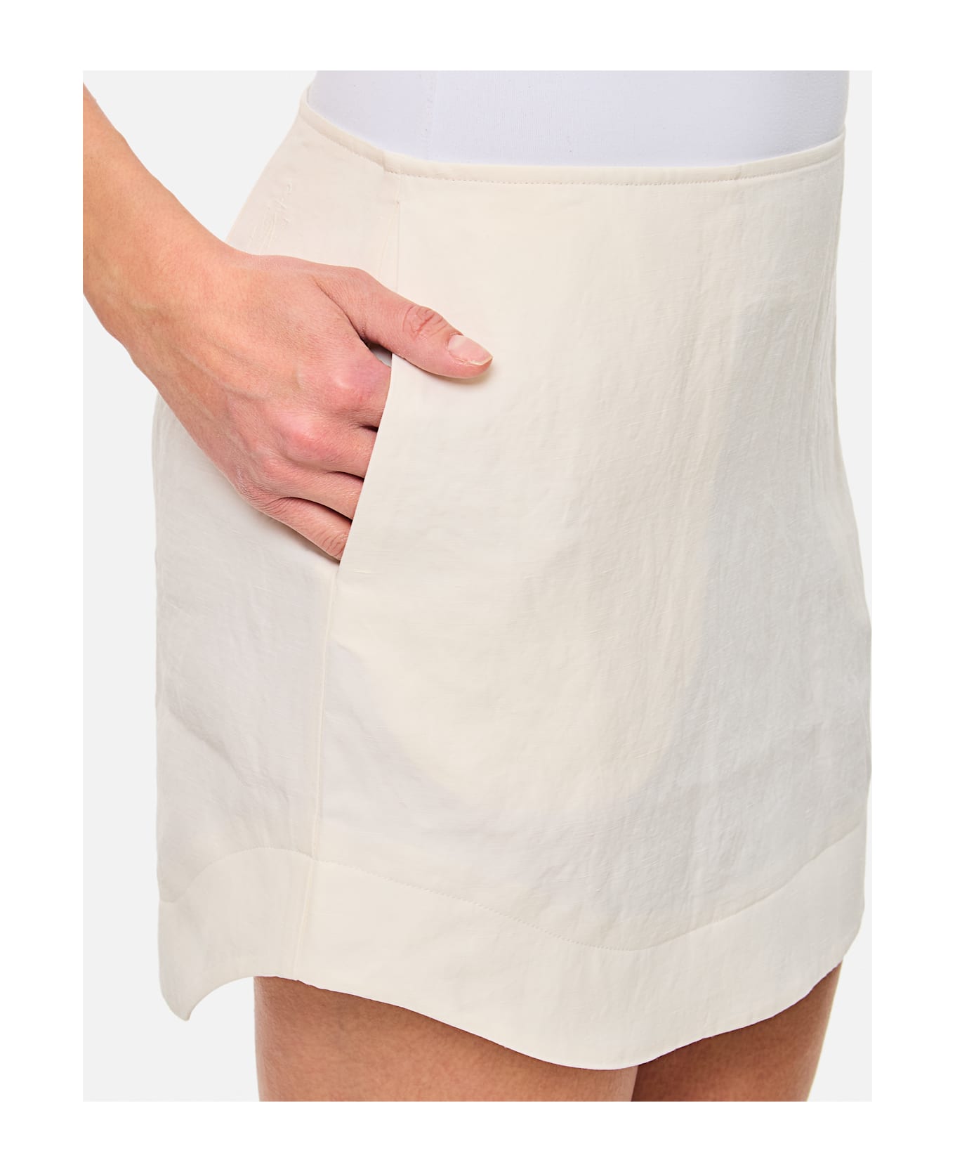 J.W. Anderson Curved Hem Mini Skirt - OFF WHITE