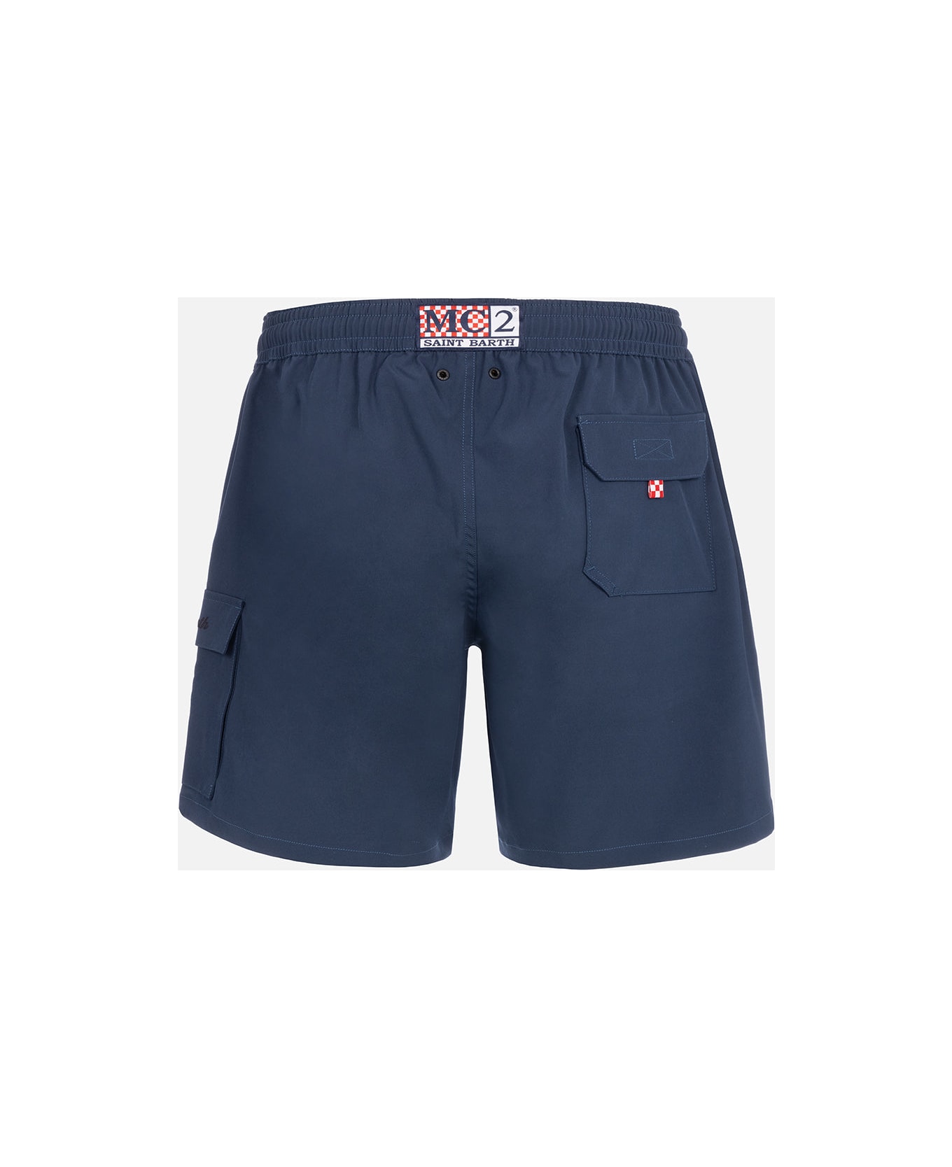 MC2 Saint Barth Blue Classic Stretch Comfort Travel Swim Shorts - BLUE