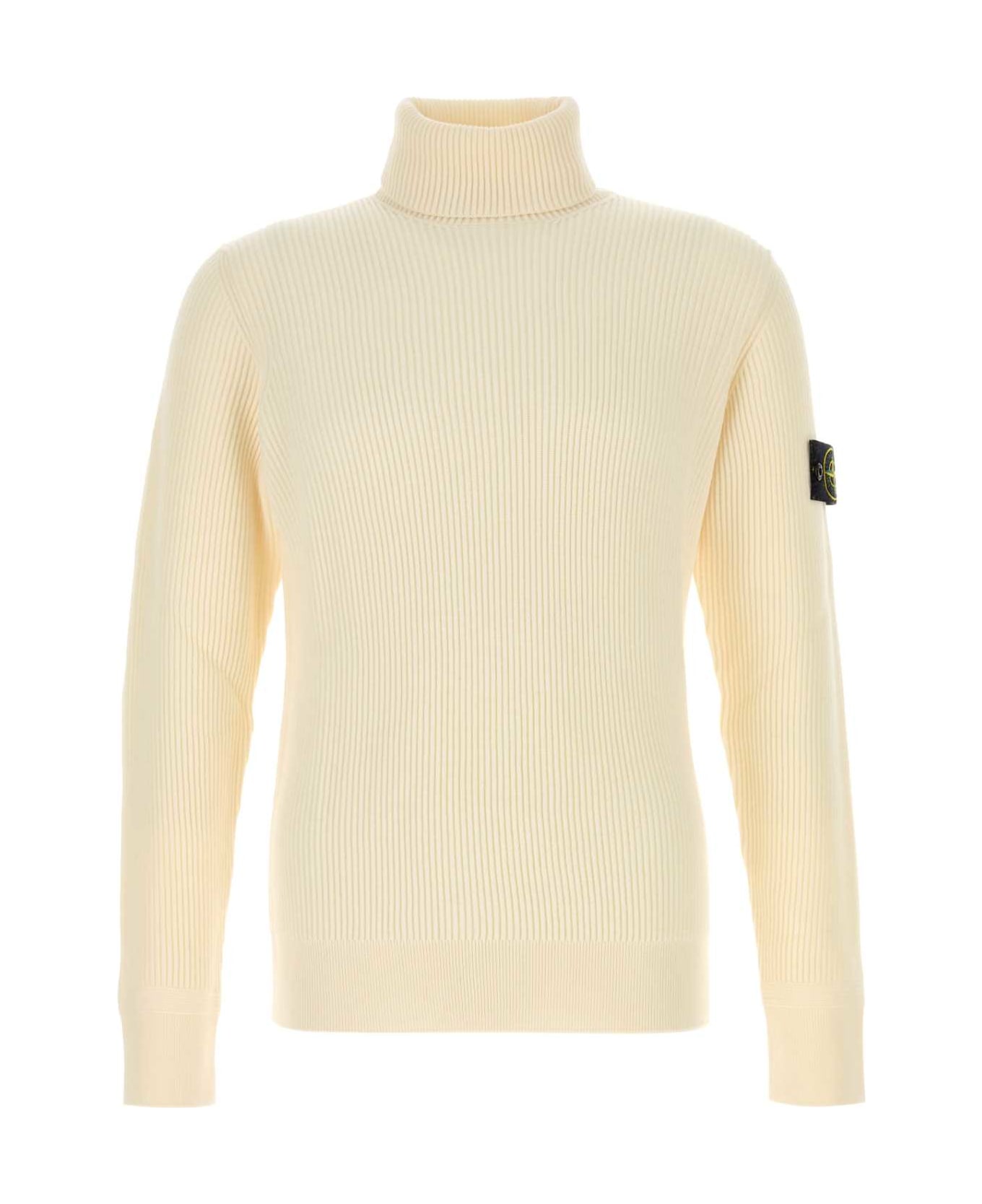 Stone Island Ivory Wool Sweater - NATURAL