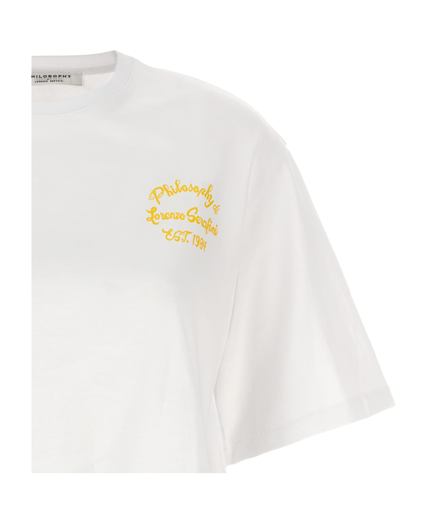Philosophy di Lorenzo Serafini Logo Print Cropped T-shirt - White