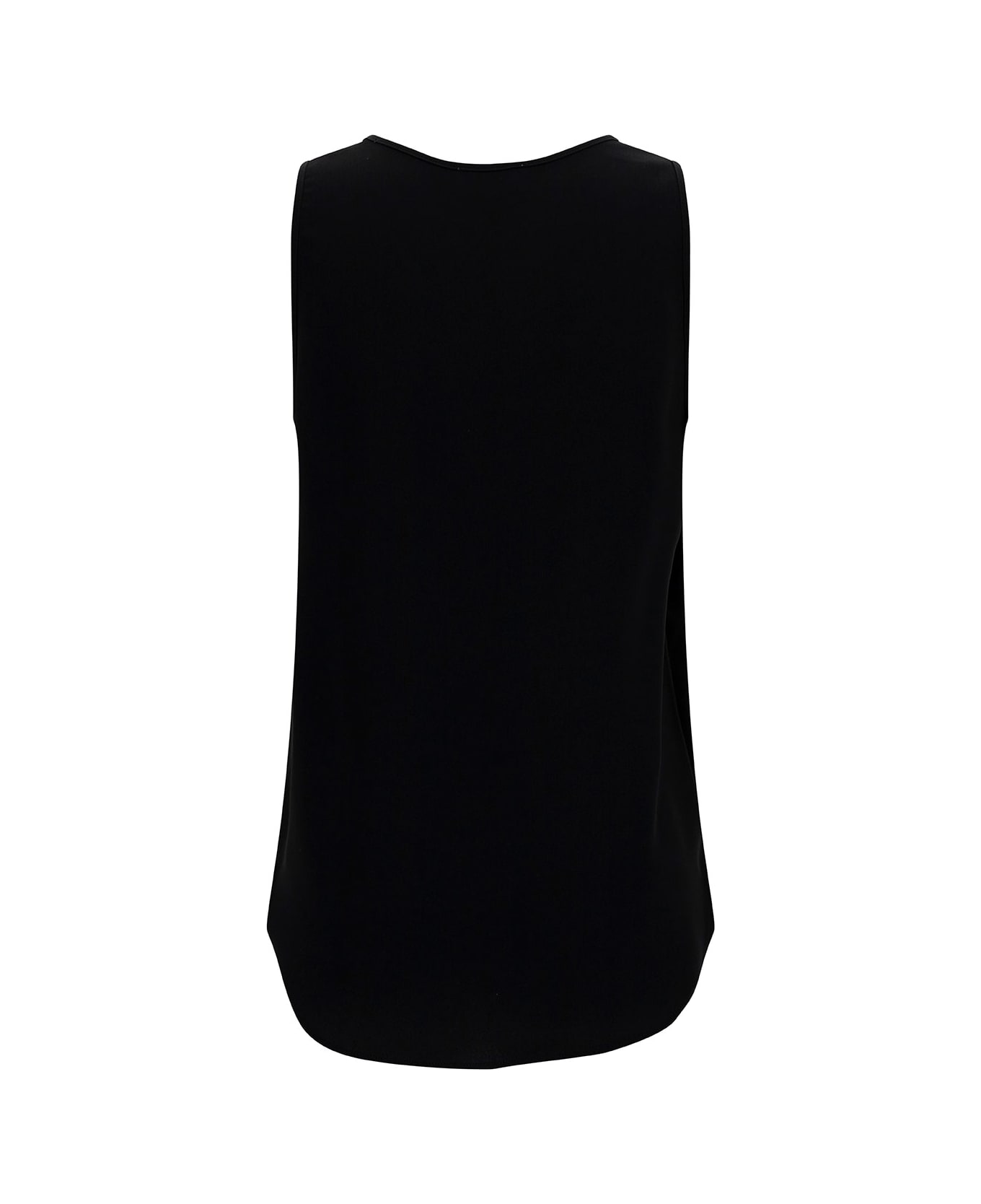 Parosh Black Tank Top With Plunging U Neckline In Polyamide Woman - Black