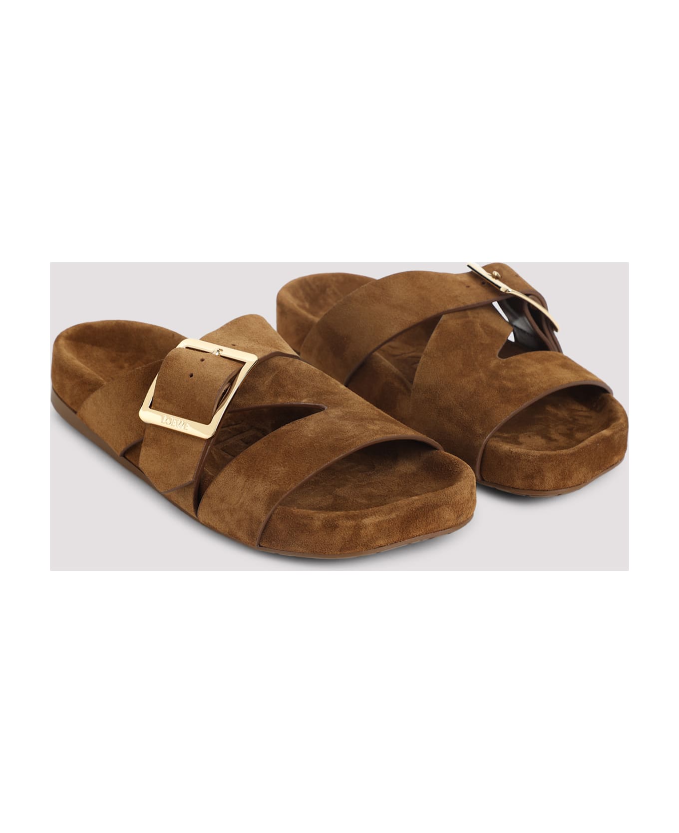 Loewe Ease Bucle Slide Sandals - Brown