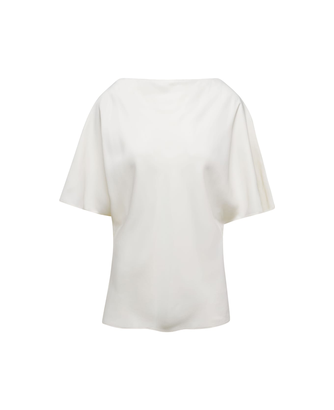 Róhe White Shirt With Boat Neckline In Viscose Woman - White