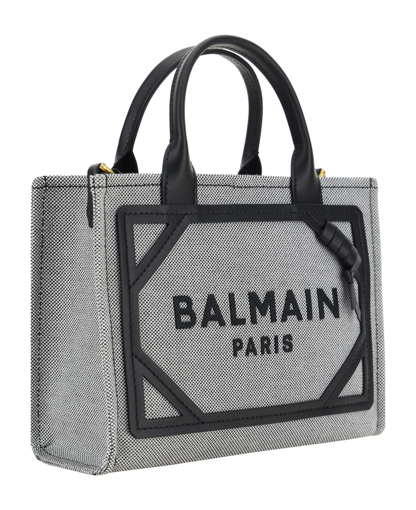 Balmain B-army Handbag - Eab Noir/blanc トートバッグ