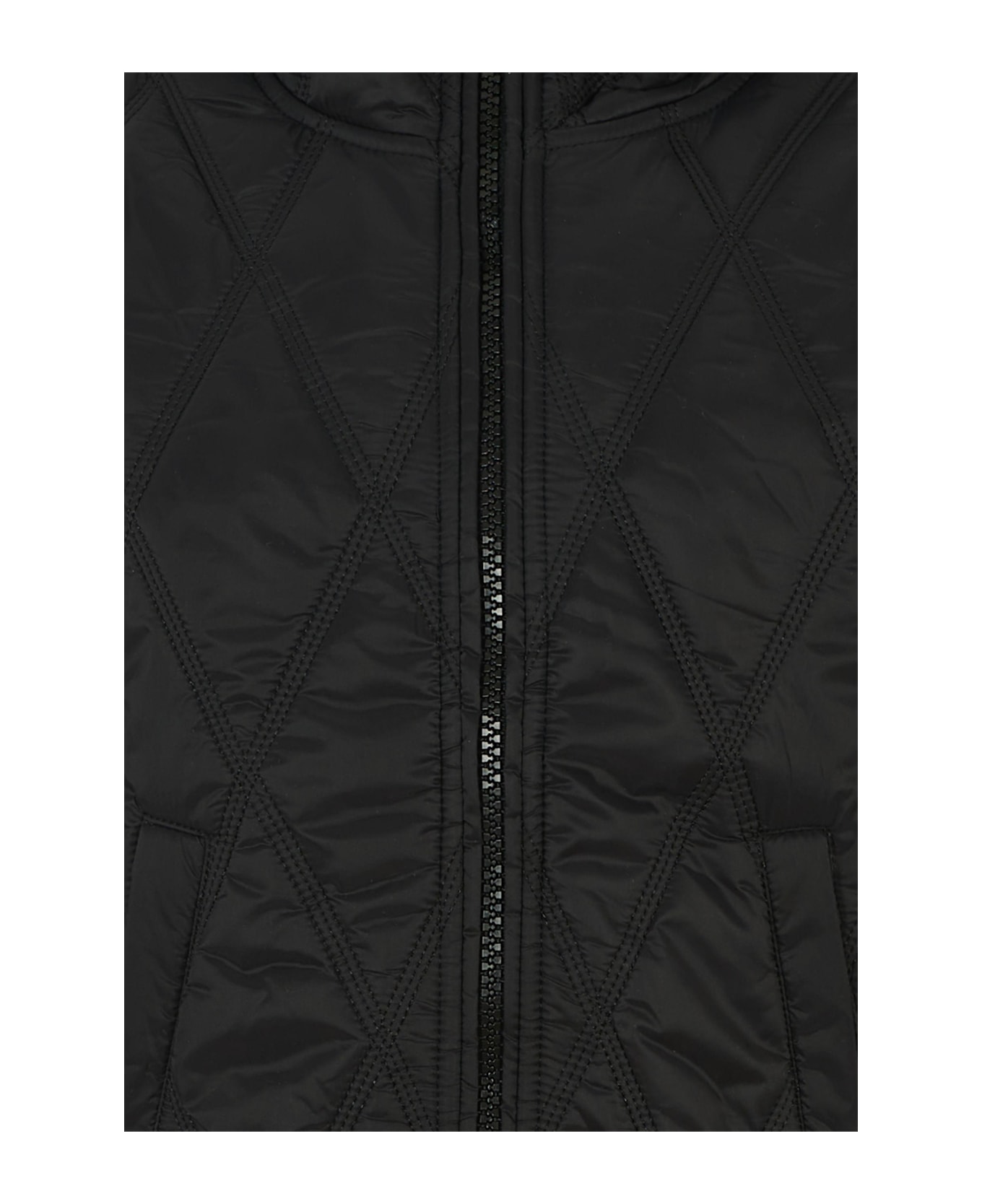 Diesel Black Down Jacket For Boy With Logo - Black