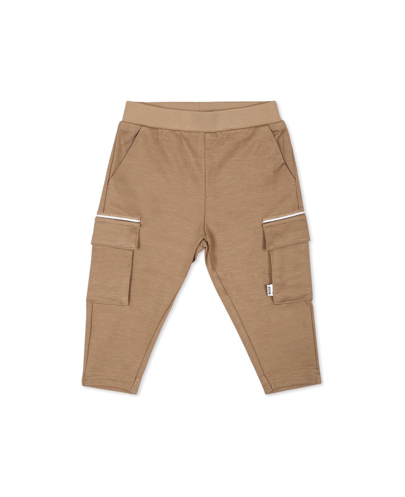 Hugo Boss Beige Trousers For Baby Boy With Logo - Beige
