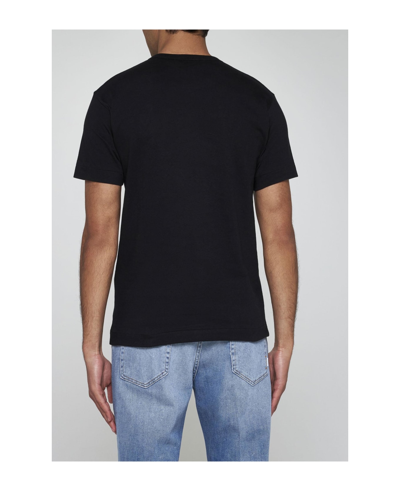 Comme des Garçons Heart Patch Cotton T-shirt - Black