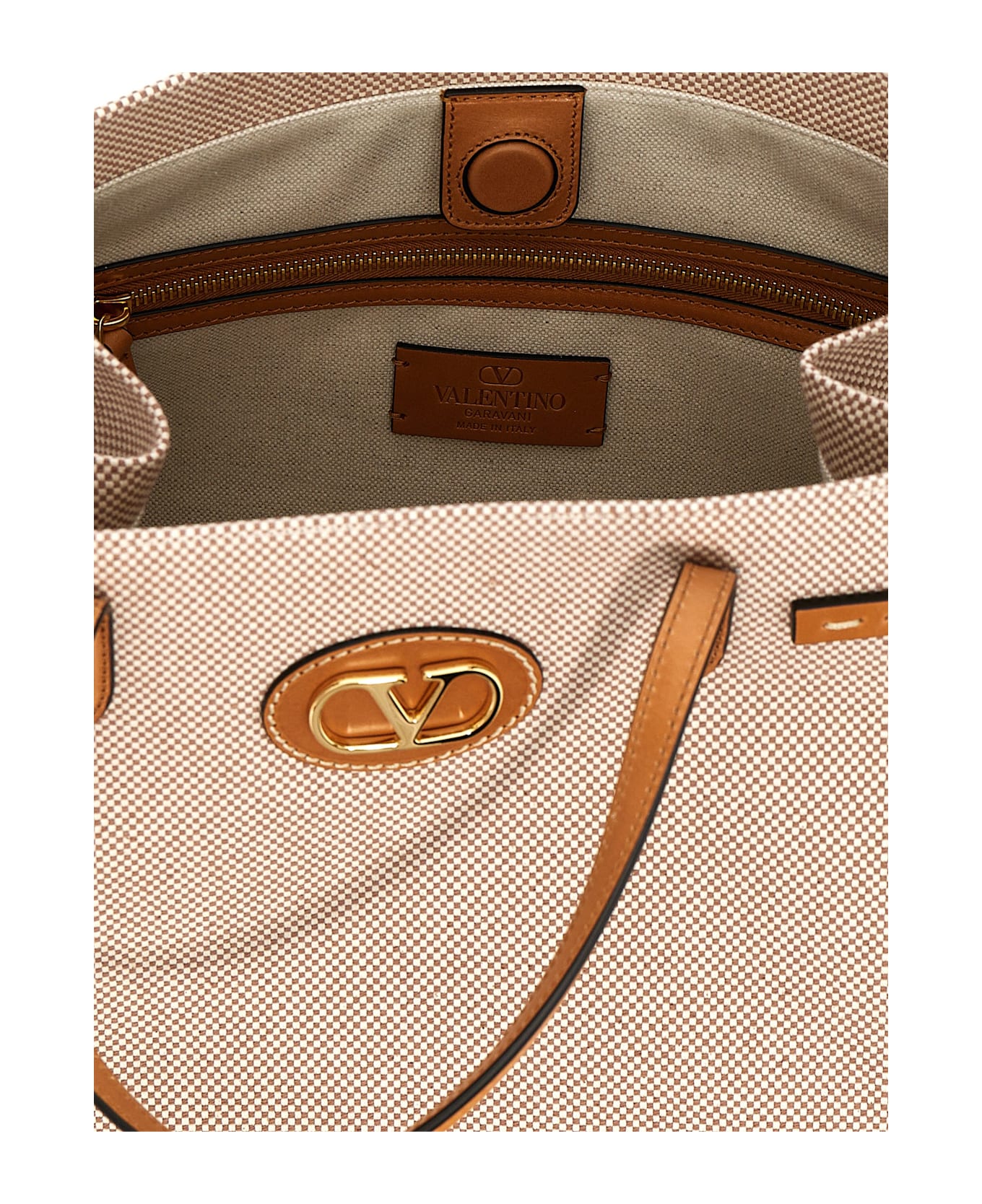 Valentino Garavani 'antibes' Medium Shopping Bag - Beige