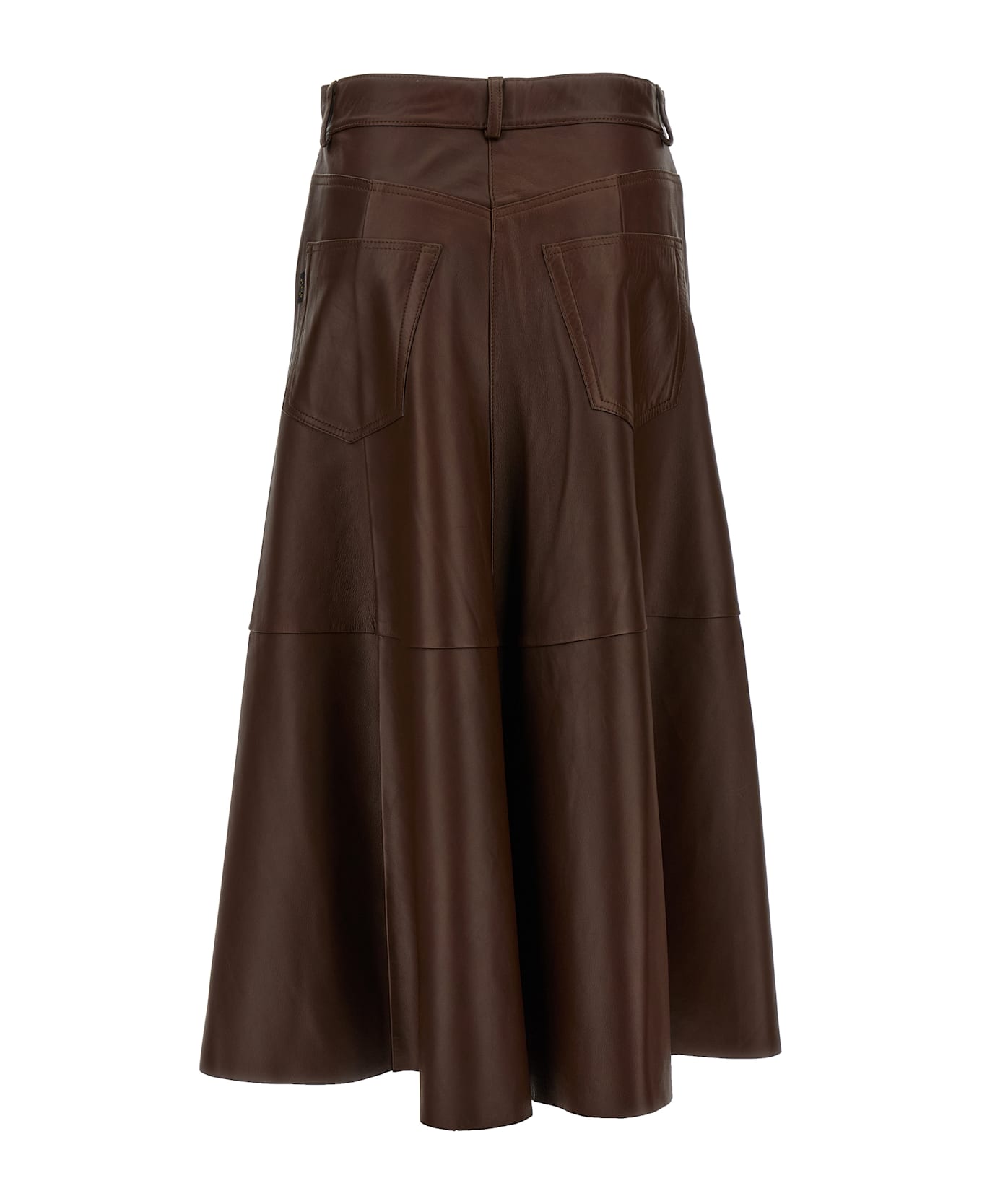 Haikure 
mid Serenity Leather
 Skirt - Brown