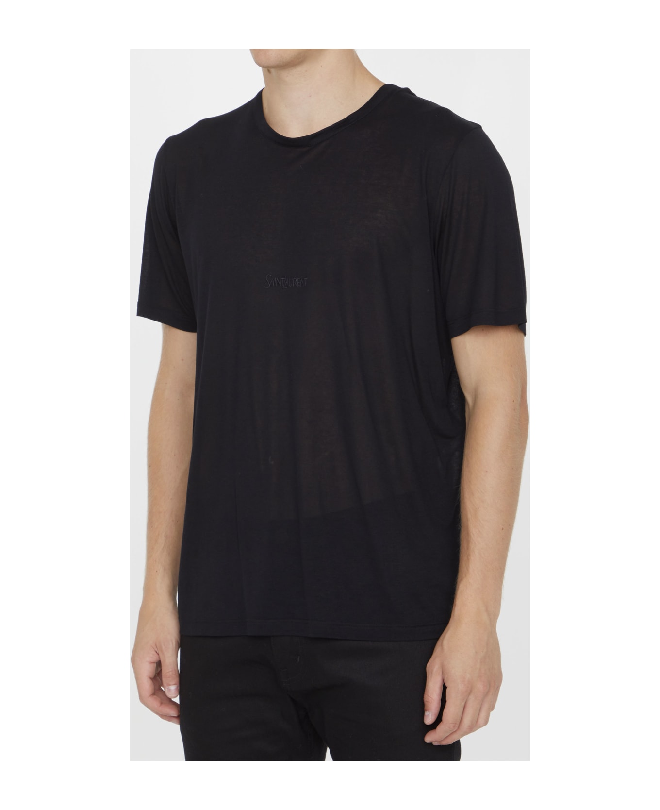 Saint Laurent Black T-shirt With Logo - Nero