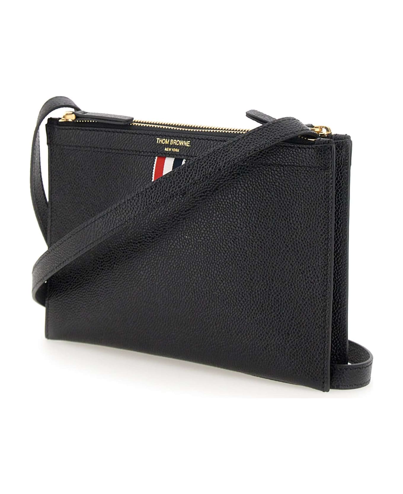 Thom Browne 'small Document Holder ' Shoulder Bag Leather - BLACK ショルダーバッグ