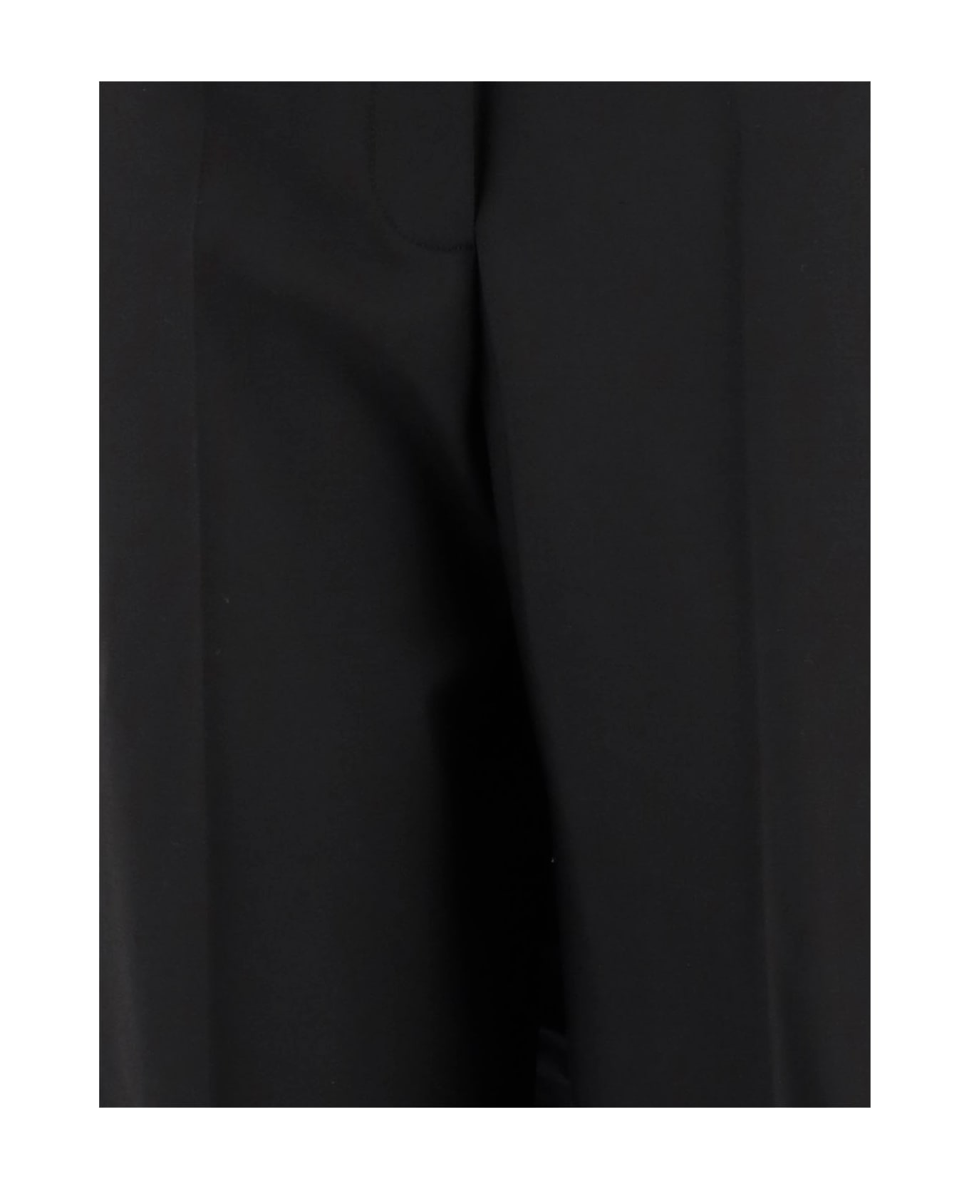 Tory Burch Black Stretch Wool Wide-leg Pant - BLACK