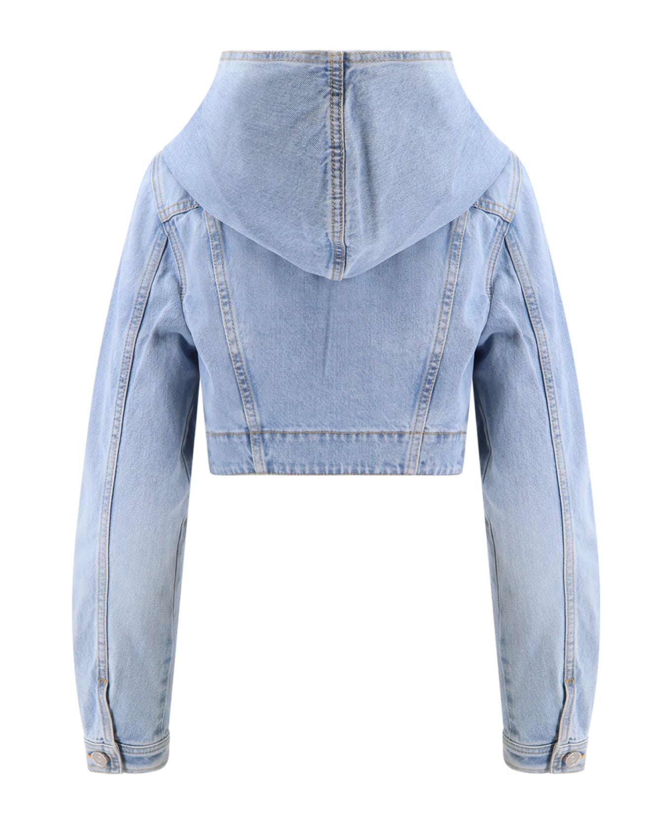 Alaia Denim Cropped Jacket - Blue