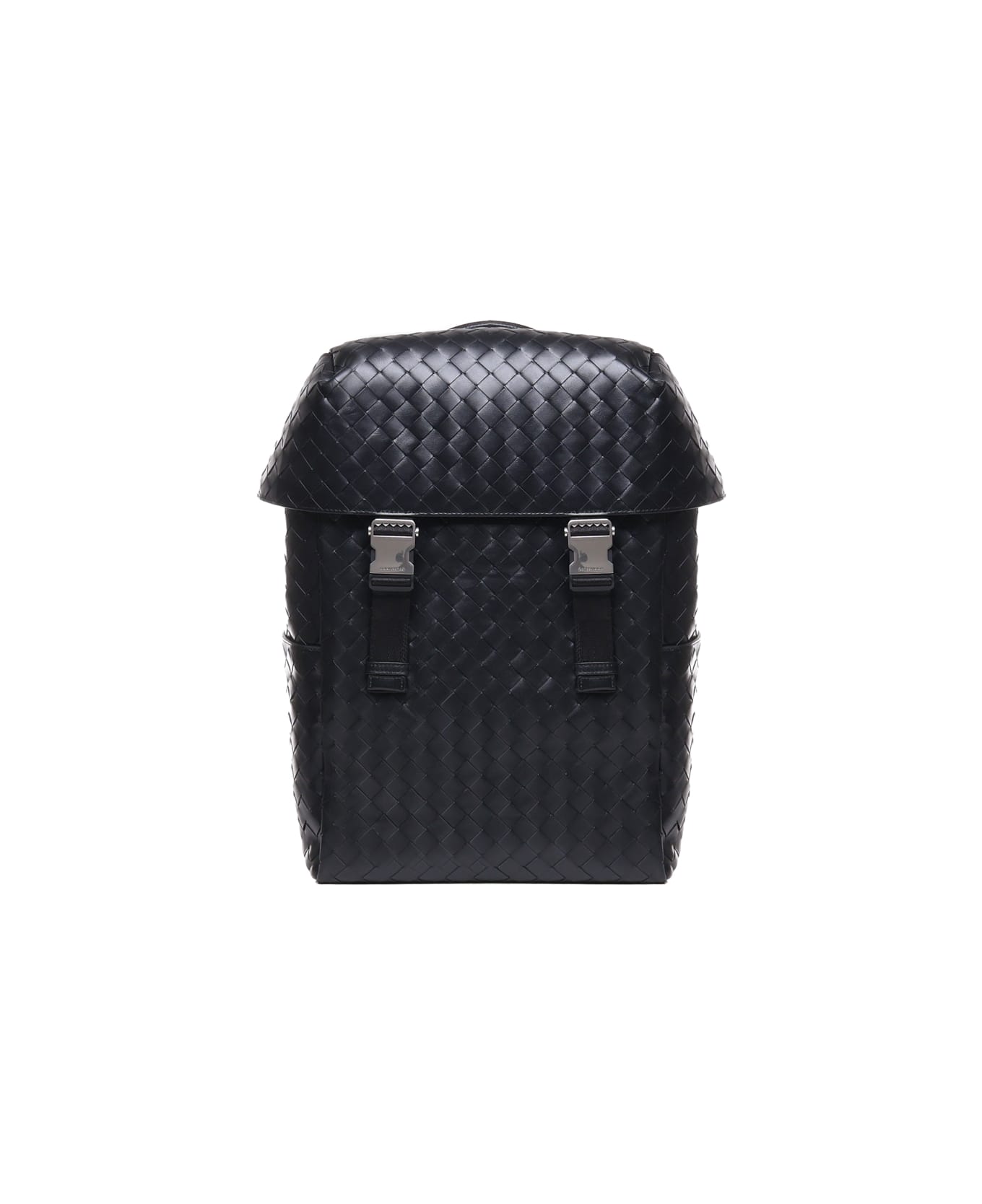 Bottega Veneta Intrecciato Flap Backpack - Black