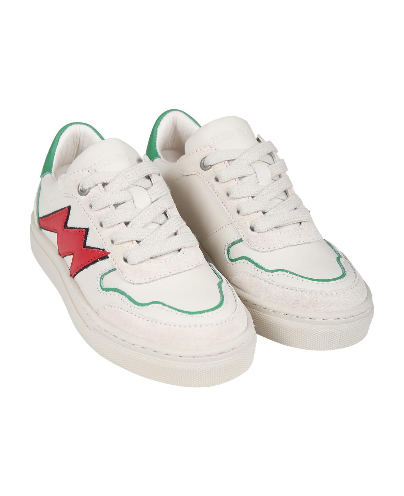 Zadig & Voltaire Ivory Sneakers For Kids With Logo - White シューズ
