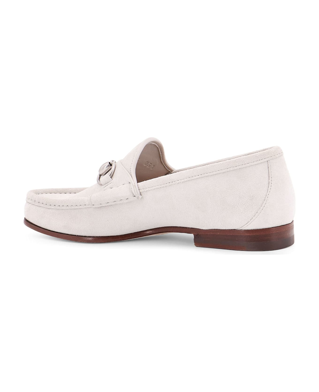 Gucci Suede Loafers With Iconic Horsebit - White