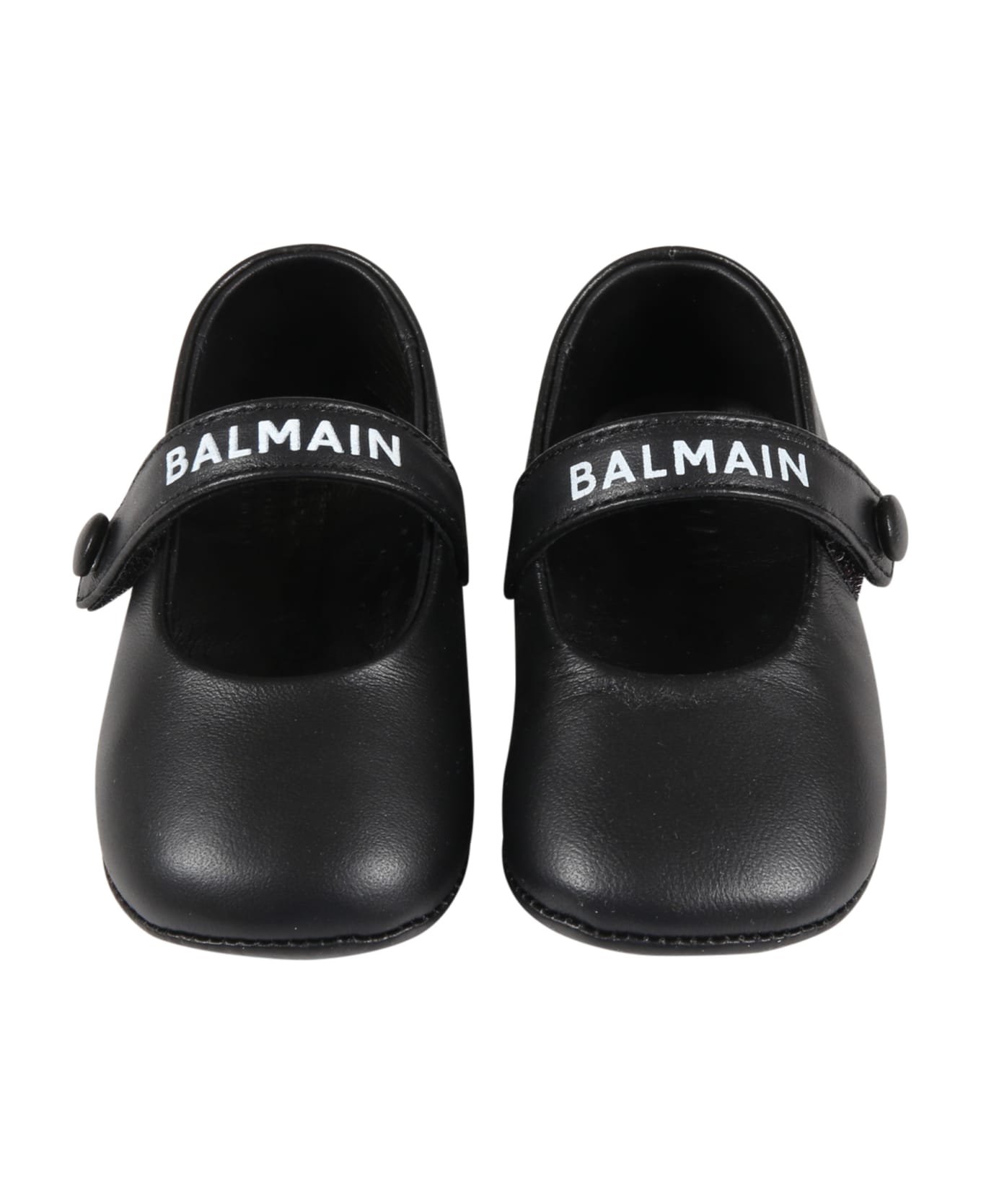 Balmain Black Ballet-flats For Baby Girl With Logo - Black