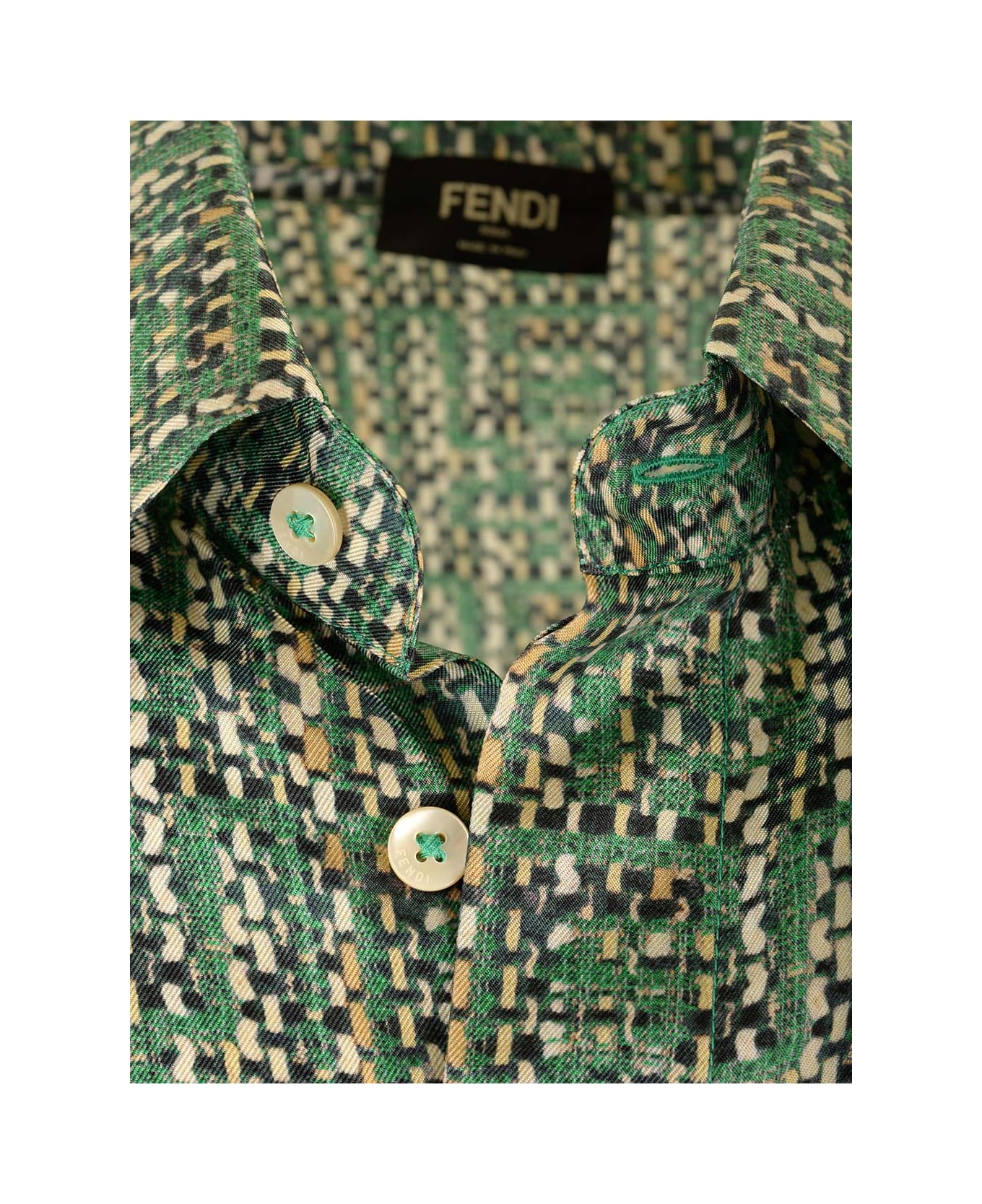 Fendi Printed Silk Shirt - Menta