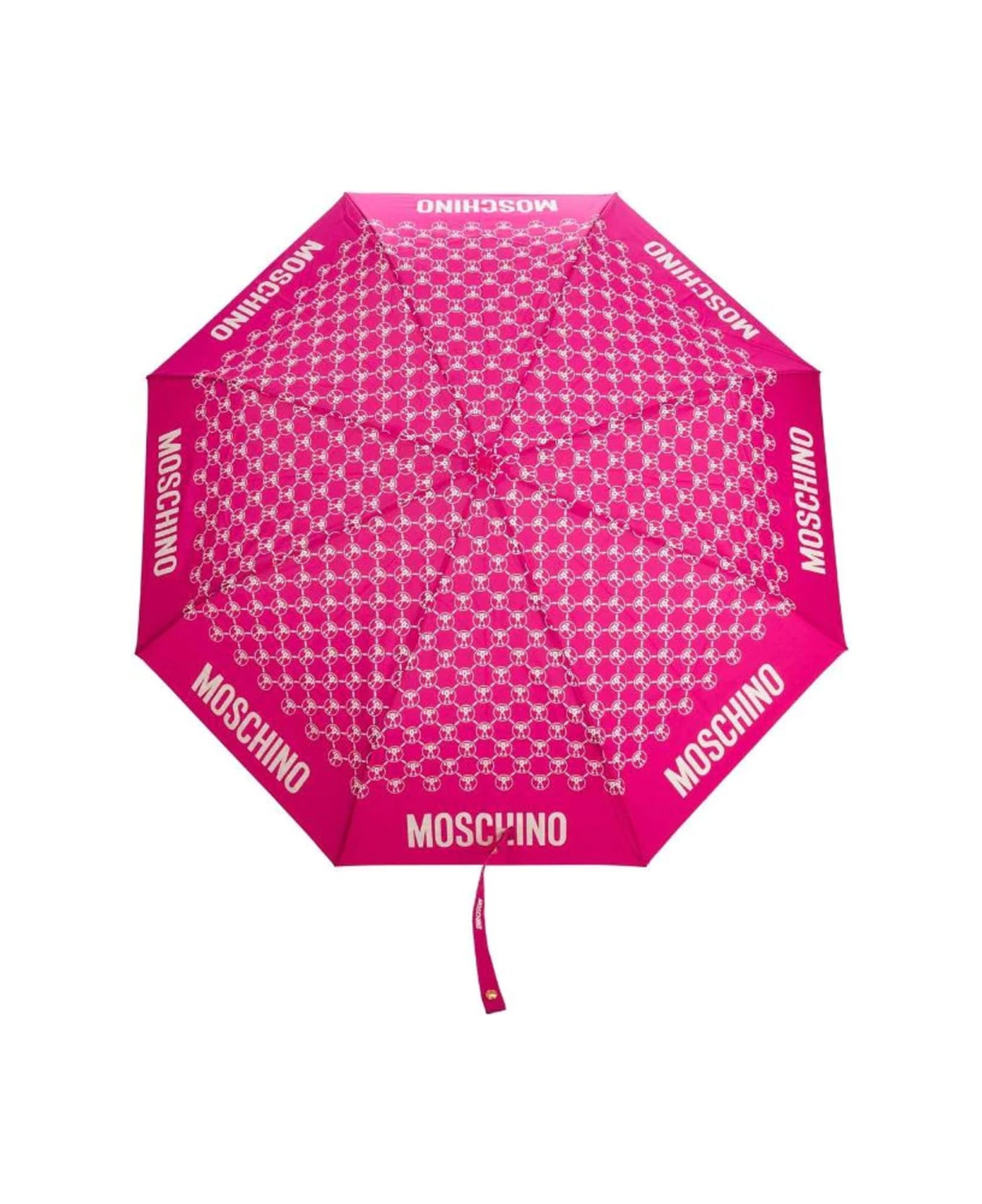 Moschino Dqm Allover Mini Aoc Umbrella - J Fuchsia Box Logo