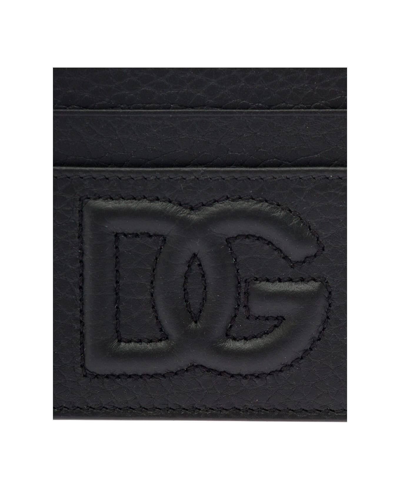 Dolce & Gabbana Black Card-holder With Quilted Logo In Leather Man - Black 財布