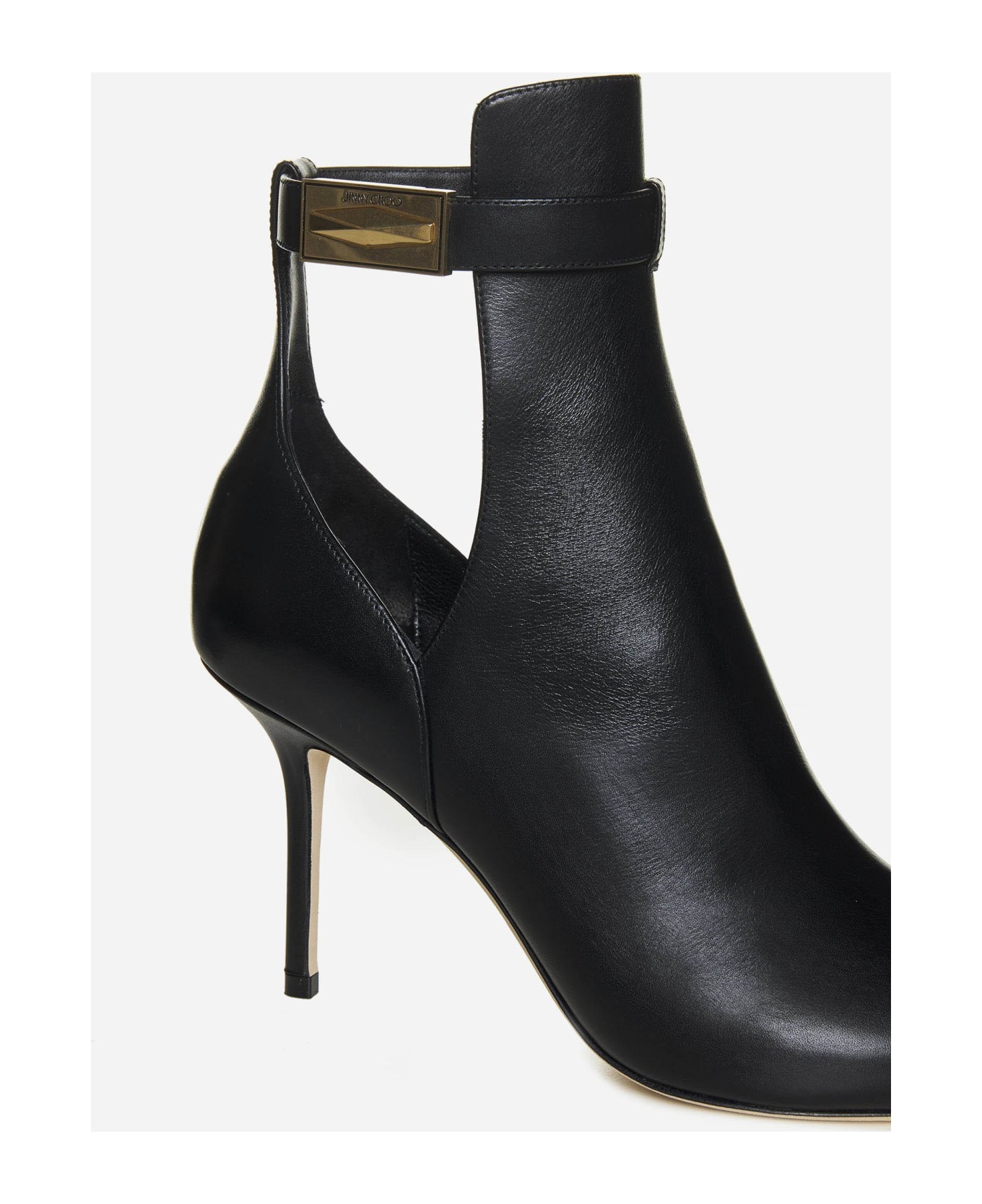 Jimmy Choo Nell Ab Leather Ankle Boots - Black