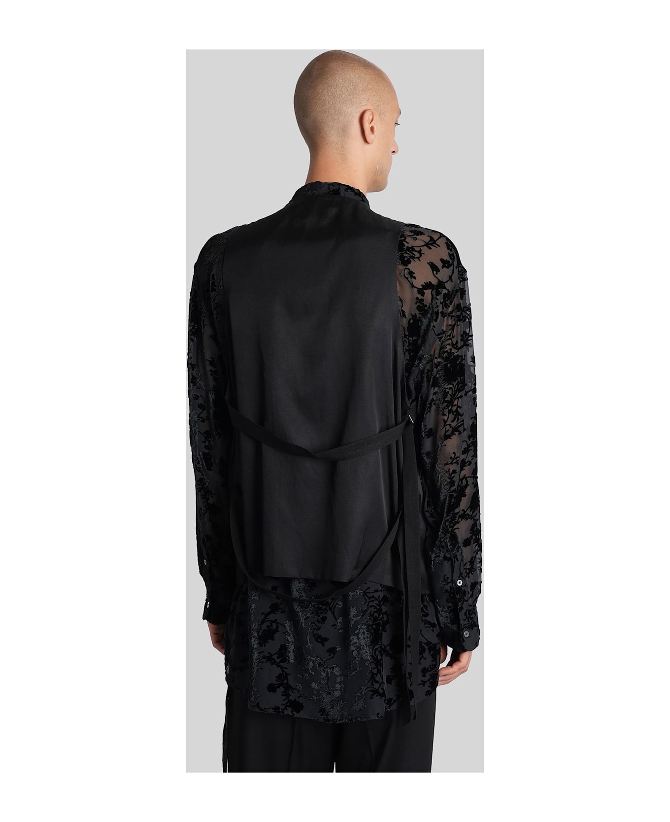 Ann Demeulemeester Juikko Vest In Black Acetate - black