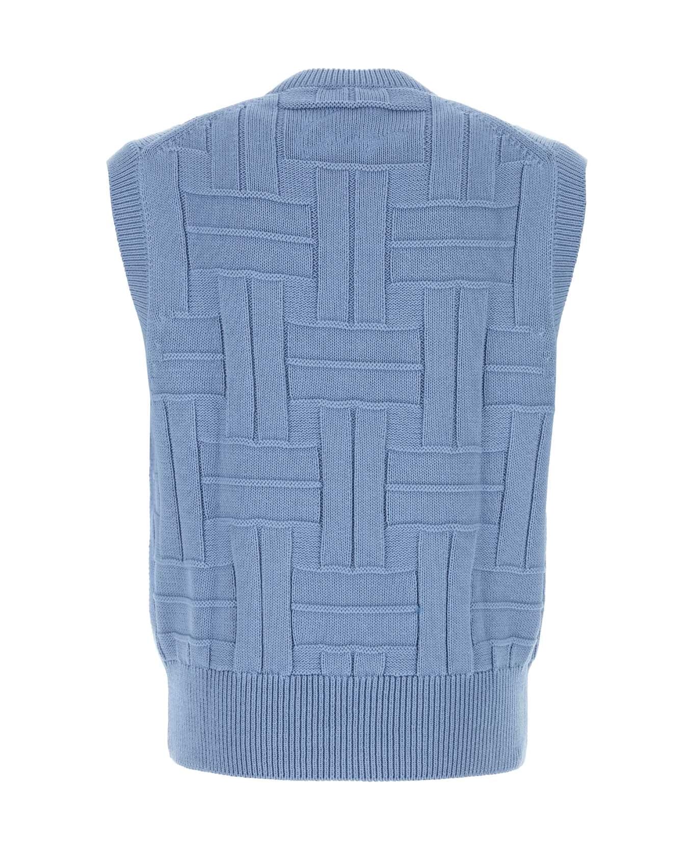 Kenzo Cerulean Blue Cotton Vest - SKYBLUE