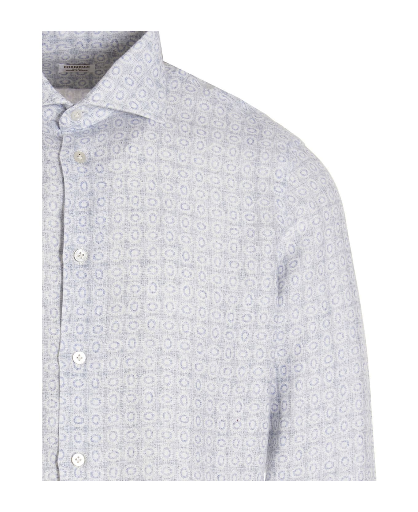 Borriello Napoli Printed Linen Shirt - Light Blue シャツ