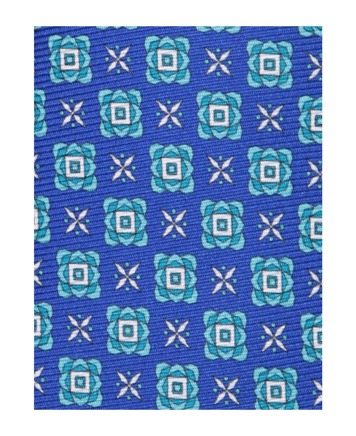 Kiton Blue Patterned Silk Tie - Blue ネクタイ