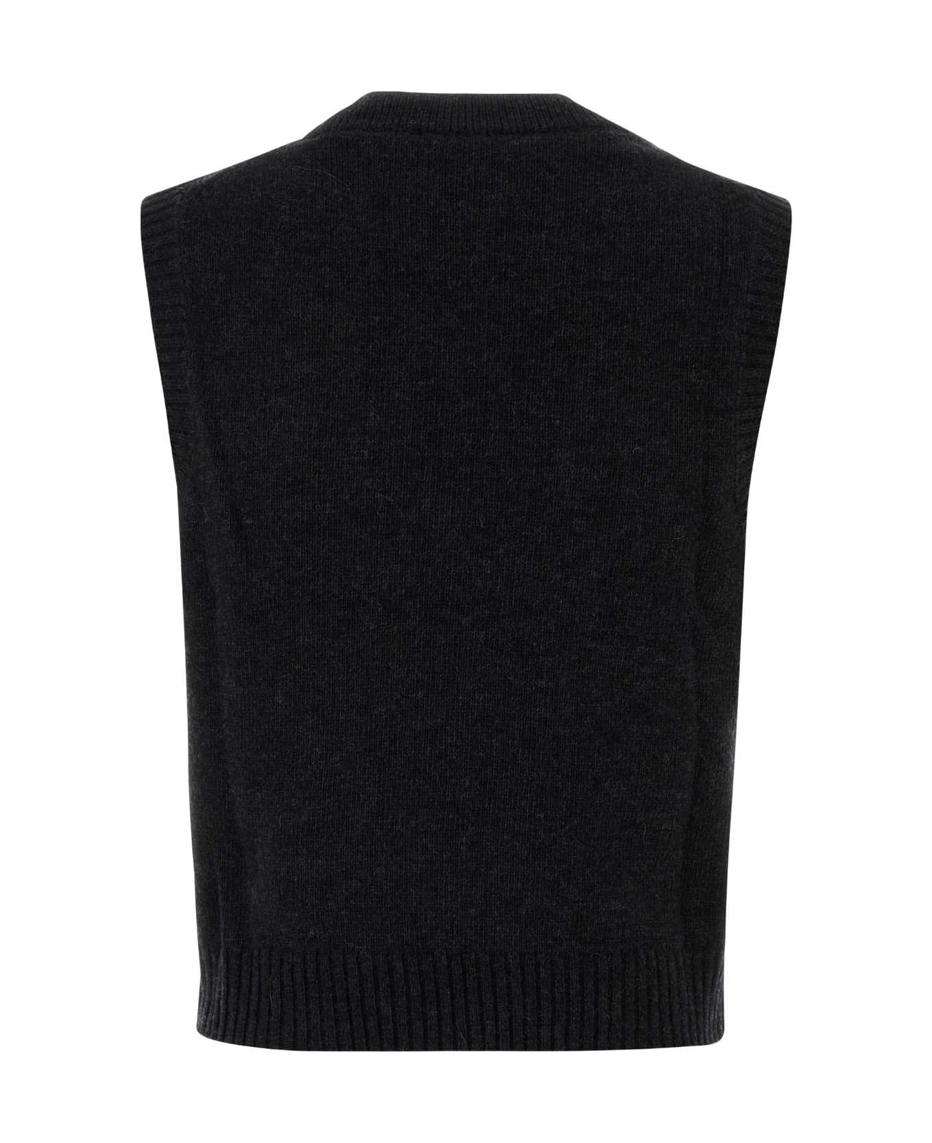Ganni Slate Wool Blend Vest - PHANTOM