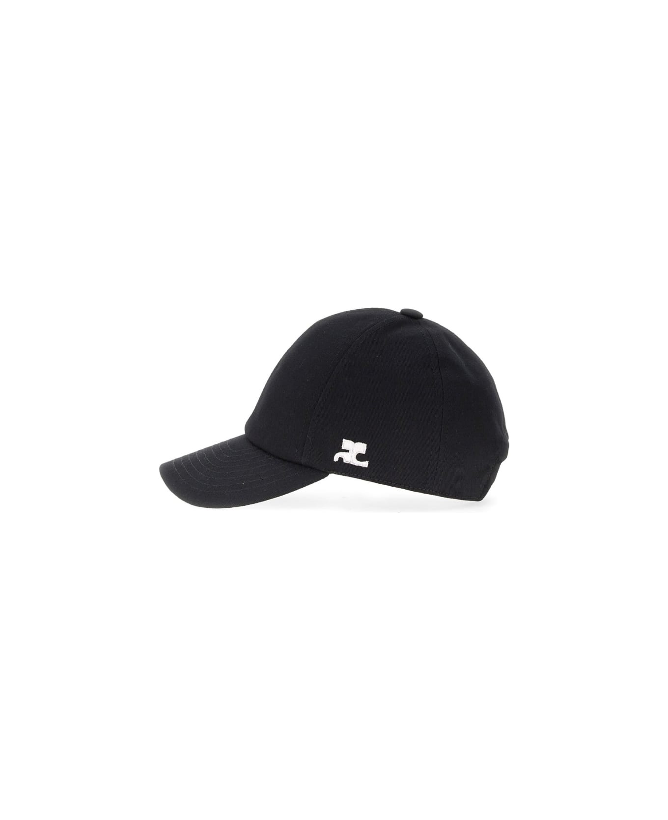 Courrèges Baseball Hat With Logo - BLACK
