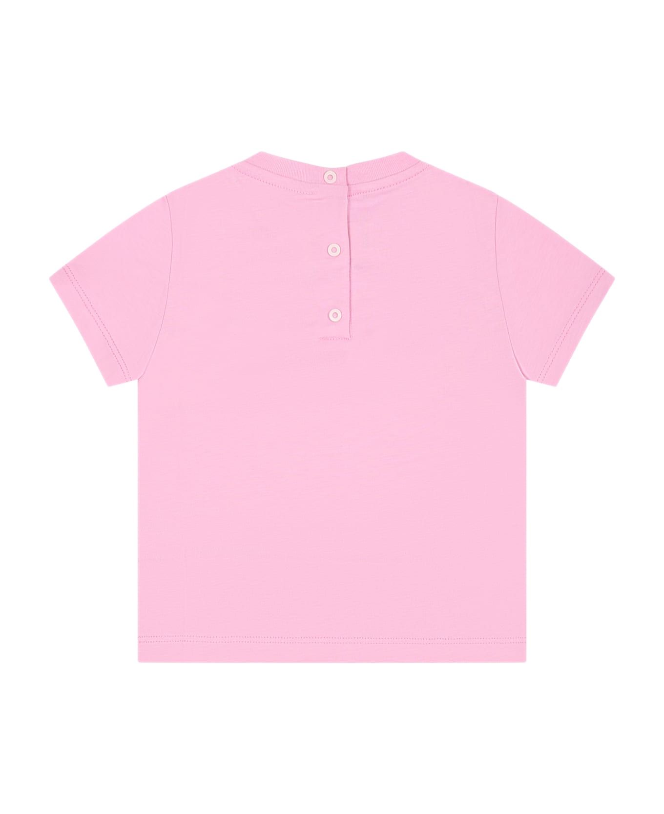 Fendi Pink T-shirt For Girl With Teddy Bear - Pink