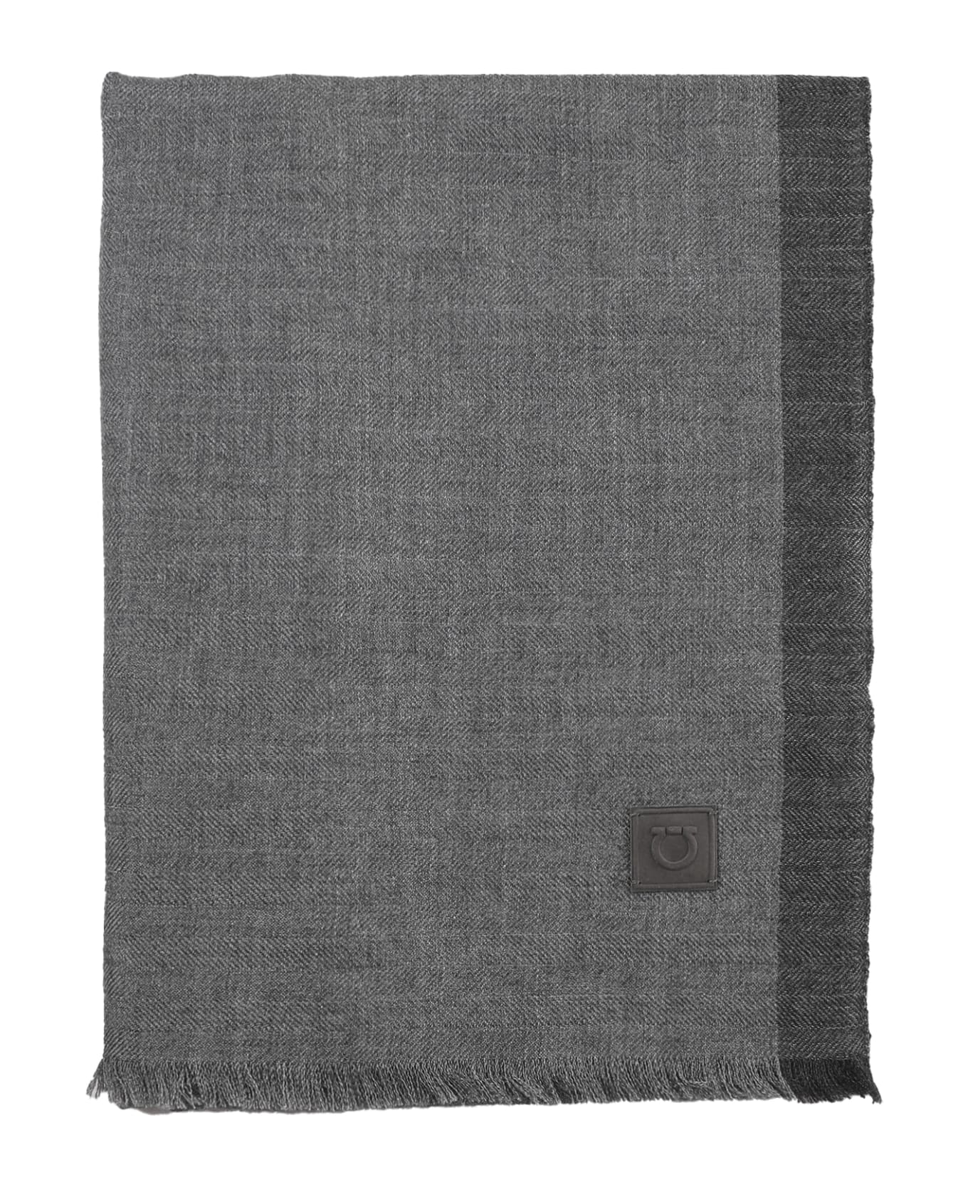 Ferragamo Scarf In Silk And Cashmere - Grey スカーフ