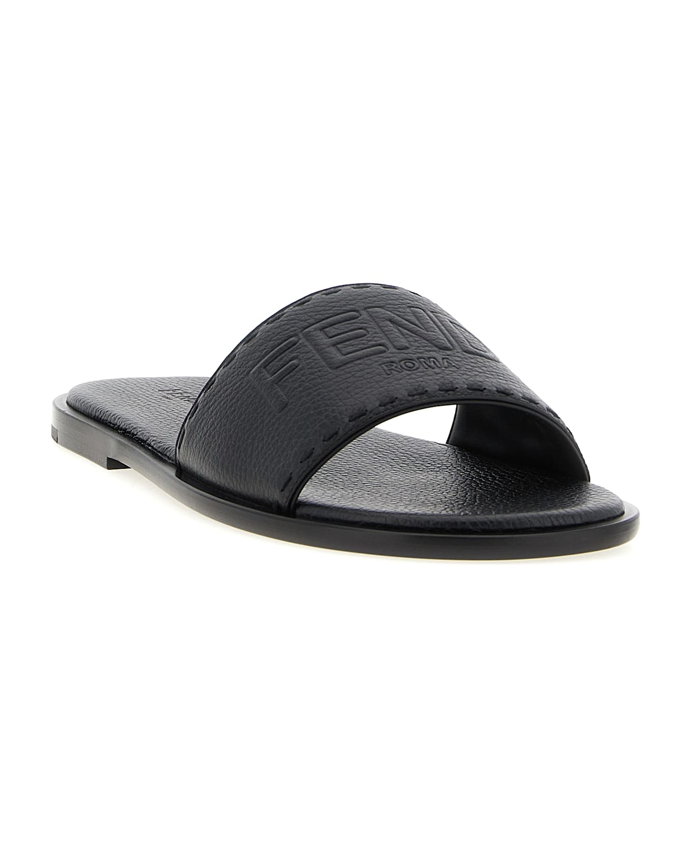 Fendi 'fendi Roma' Slides - Black  