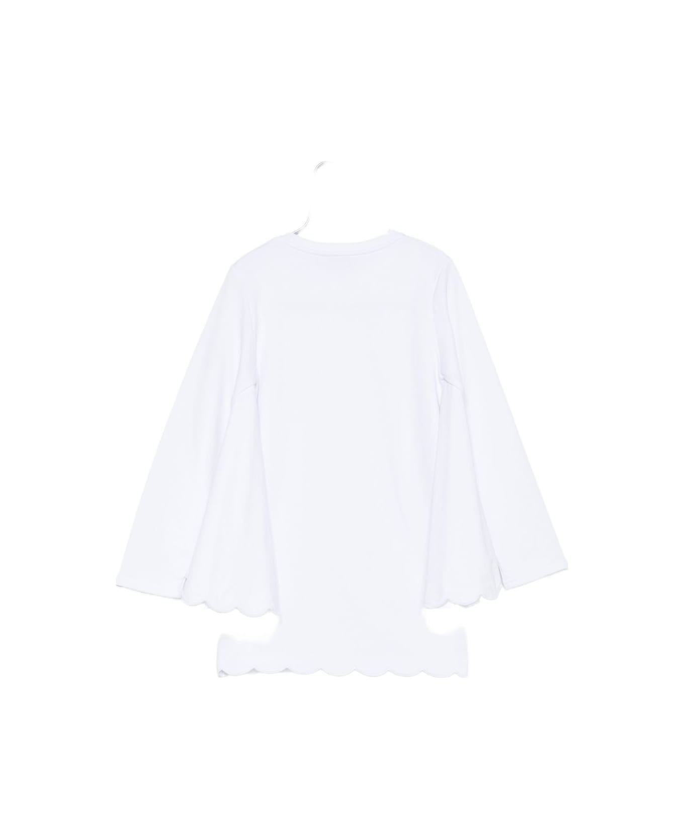 Stella McCartney Kids White Cotton Dress With Smiley Face - White