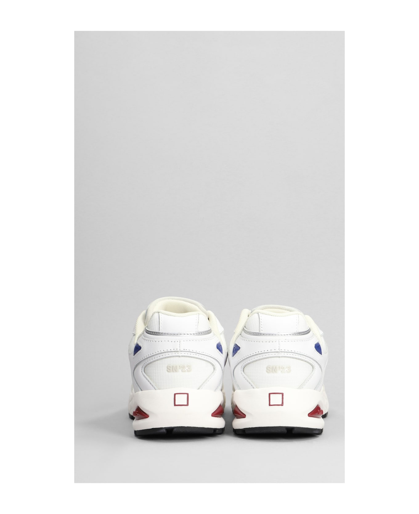 D.A.T.E. Sn23 Sneakers In White Leather And Fabric - white
