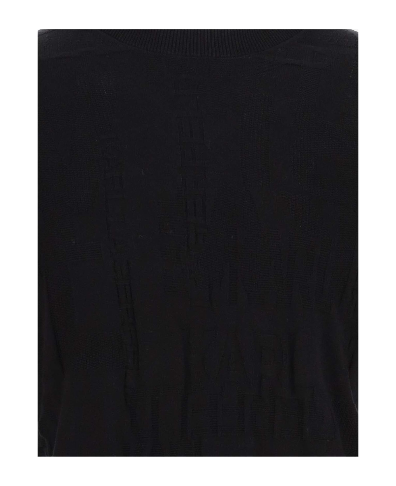 Karl Lagerfeld Cotton Sweatshirt With All-over Logo - Black