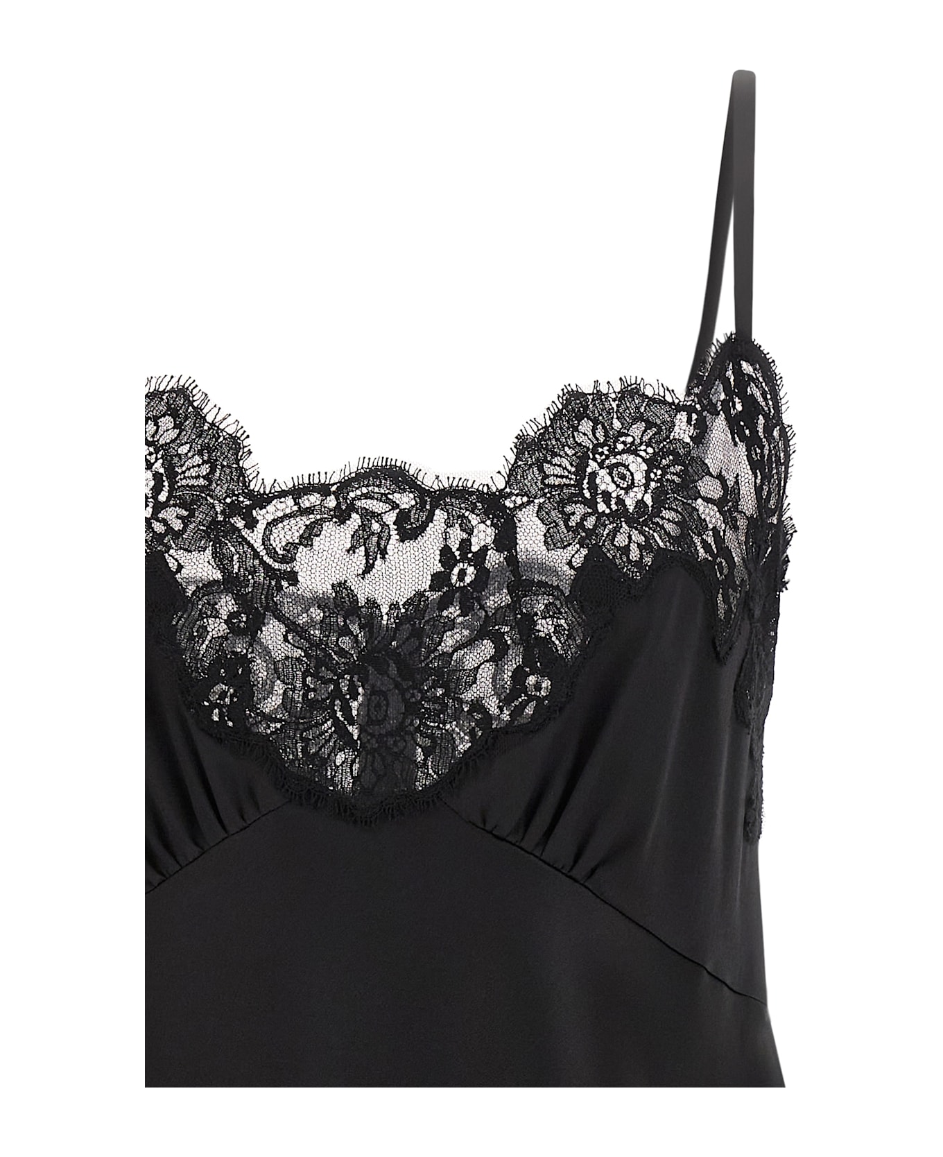 Dolce 
Gabbana Satin And Lace Dress - Black  