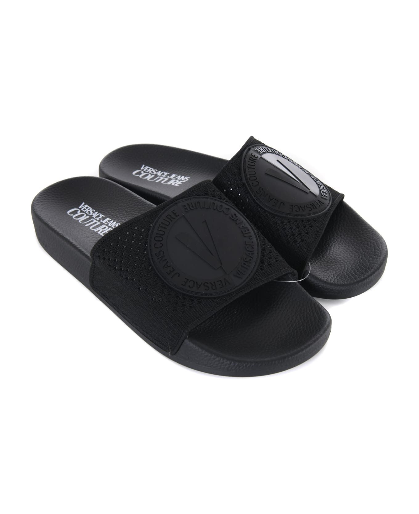 Versace Jeans Couture Logo Sliders - Nero